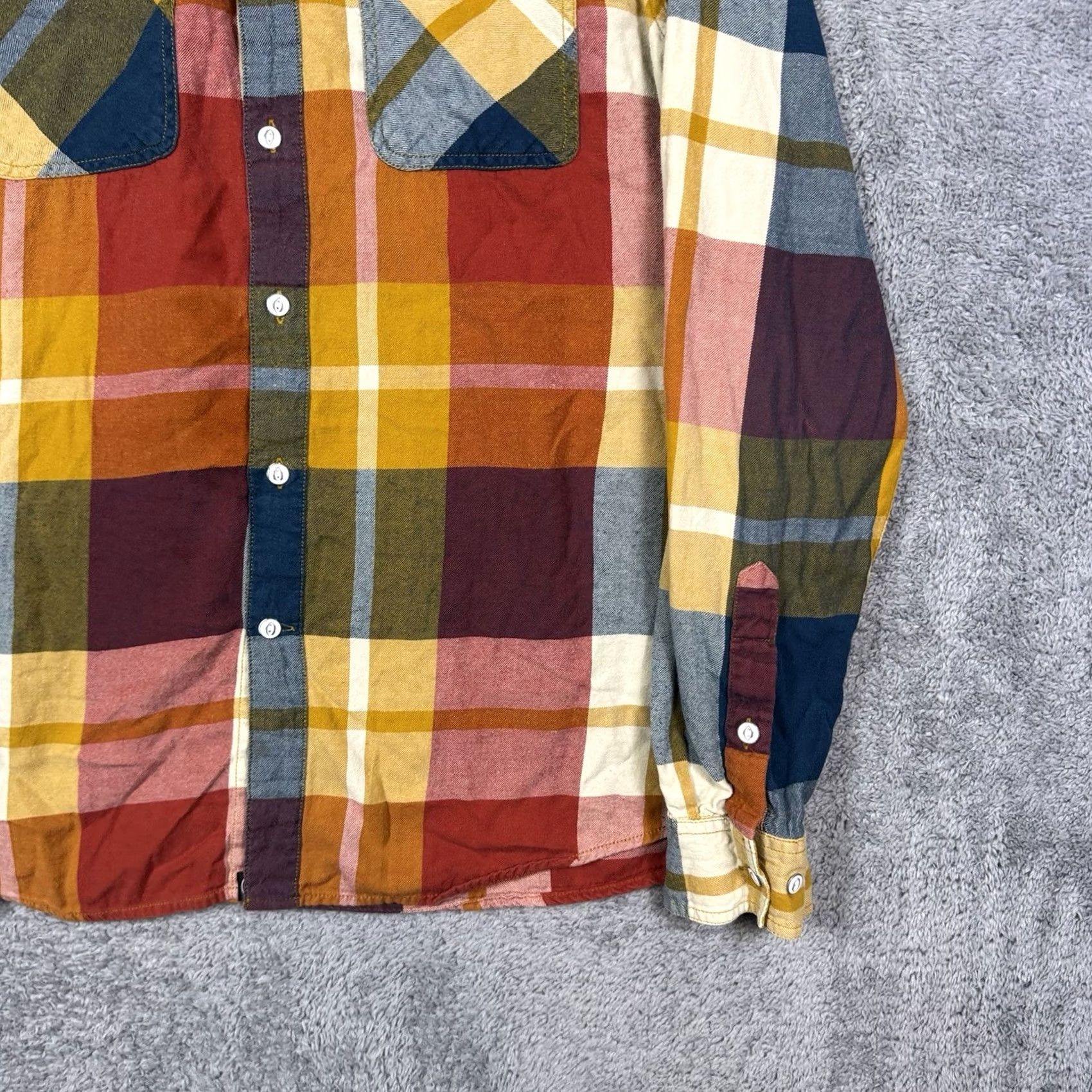 Gramicci Gramicci Flannel Shirt Mens L General Purpose Organic Cotton Madras Plaid - Long Sleeve - Button-Up - Size L Size US L / EU 52-54 / 3 - 2 Thumbnail