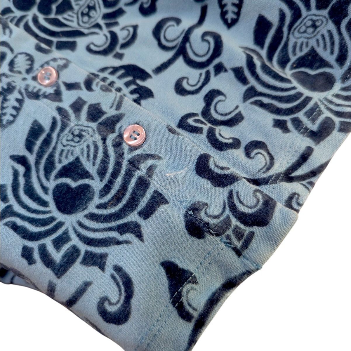 Soft Surroundings Soft Surroundings Blue Velvet Embossed Button Down Medium Size M / US 6-8 / IT 42-44 - 7 Thumbnail
