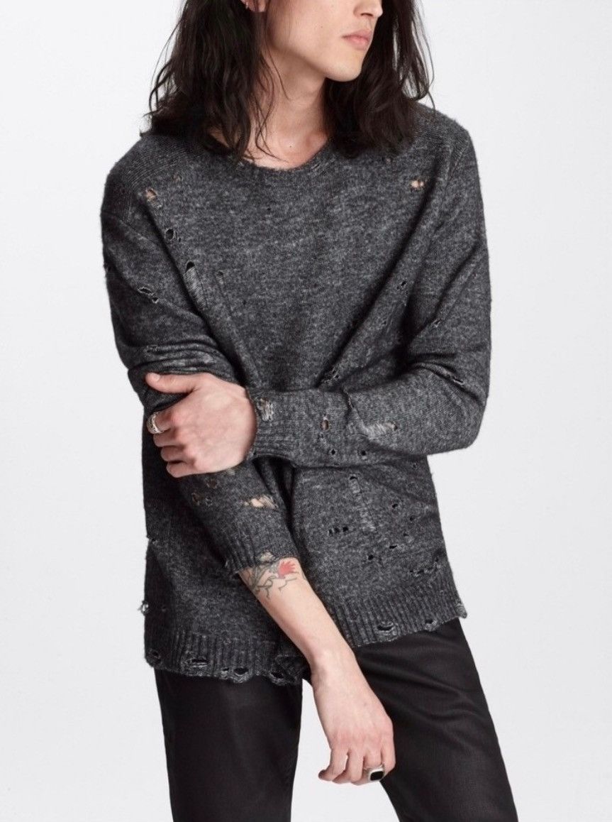 John Varvatos Distressed crewneck. Medium Size US M / EU 48-50 / 2 - 4 Thumbnail