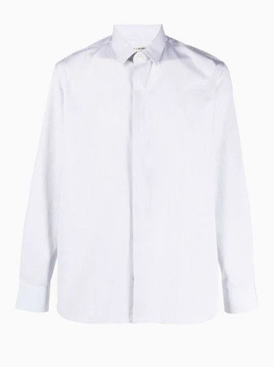 Saint Laurent Paris oc11z1225 564269 Chemise Classique Fit Shirt in Blue Size US S / EU 44-46 / 1 - 1 Thumbnail