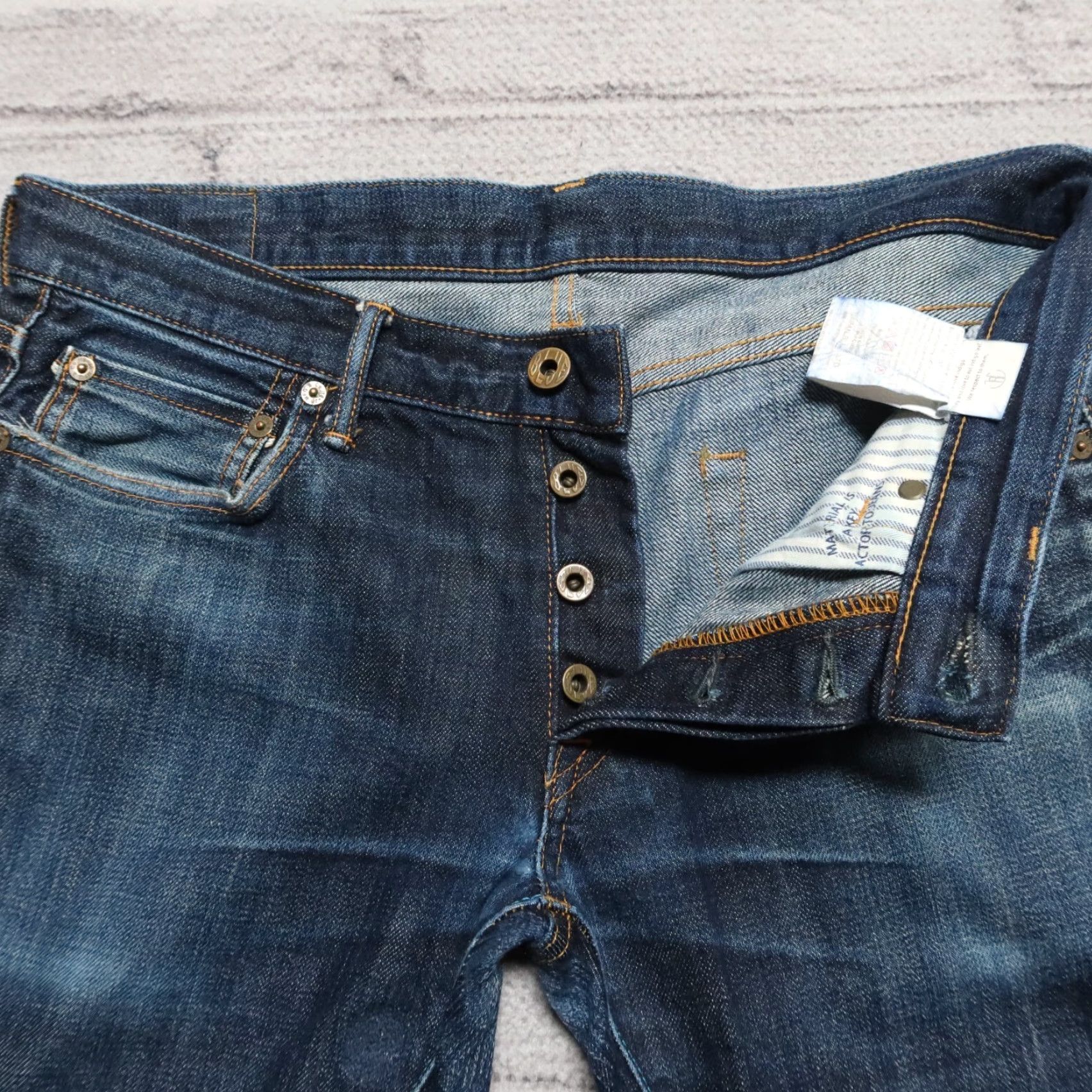 Japan Blue VINTAGE Japan Blue Circle Selvedge Denim Jeans Men 32 Dark Wash Distressed 28 Inseam Jeans Size US 32 / EU 48 - 6 Thumbnail