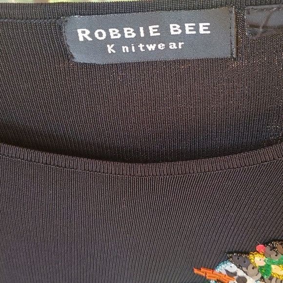 Vintage Robbie Bee Knitwear Black Sequins Winter Snowman Slinky Cock Size M / US 6-8 / IT 42-44 - 3 Thumbnail