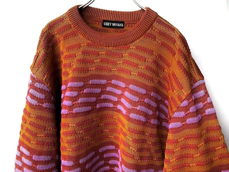 Issey Miyake Issey Miyake Orange-red linen knitted sweater Size M / US 6-8 / IT 42-44 - 3 Thumbnail