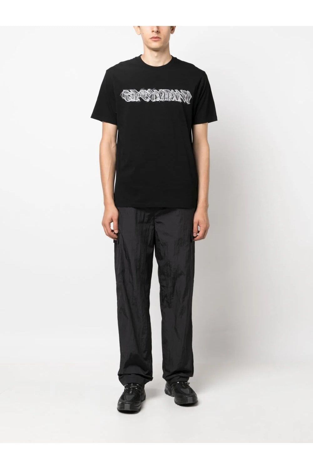 C.P. Company o1y1224 Logo Crewneck T-Shirt in Black Size US S / EU 44-46 / 1 - 2 Thumbnail