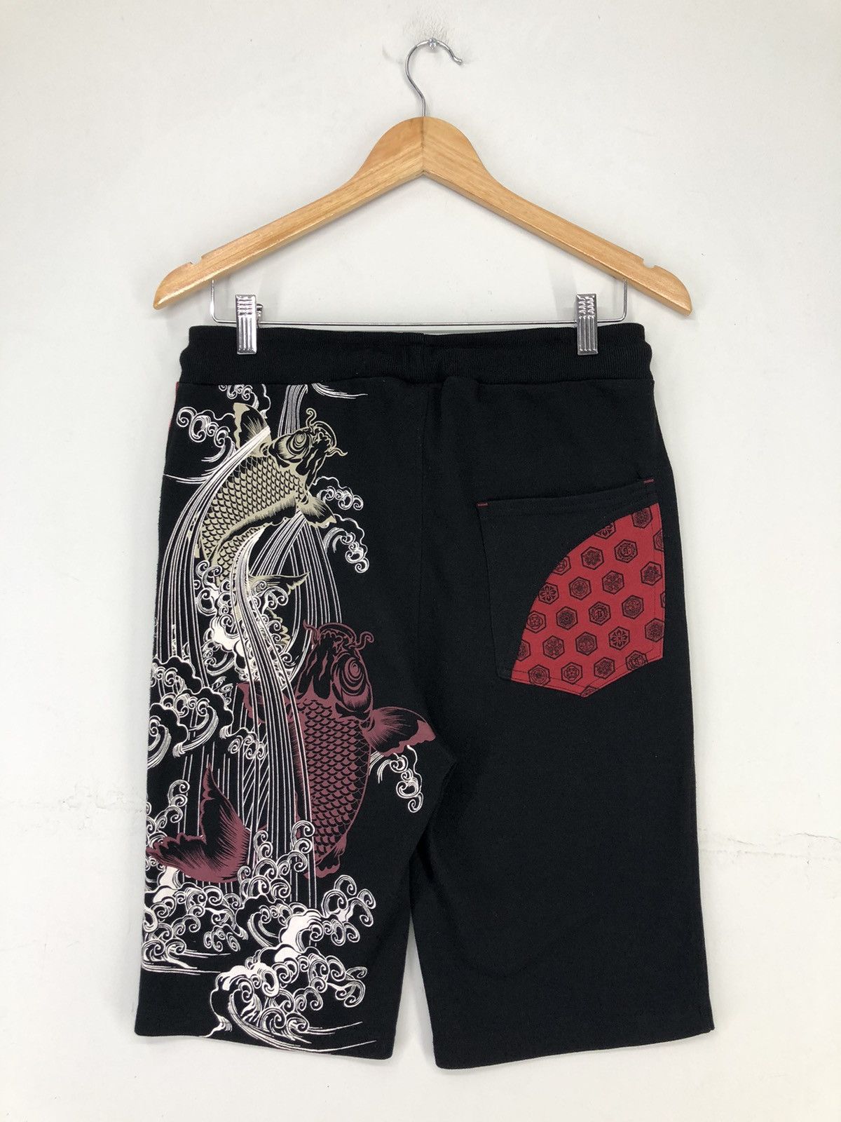 Harajuku Style Bullet Noise KOI Overprinted Short Pants