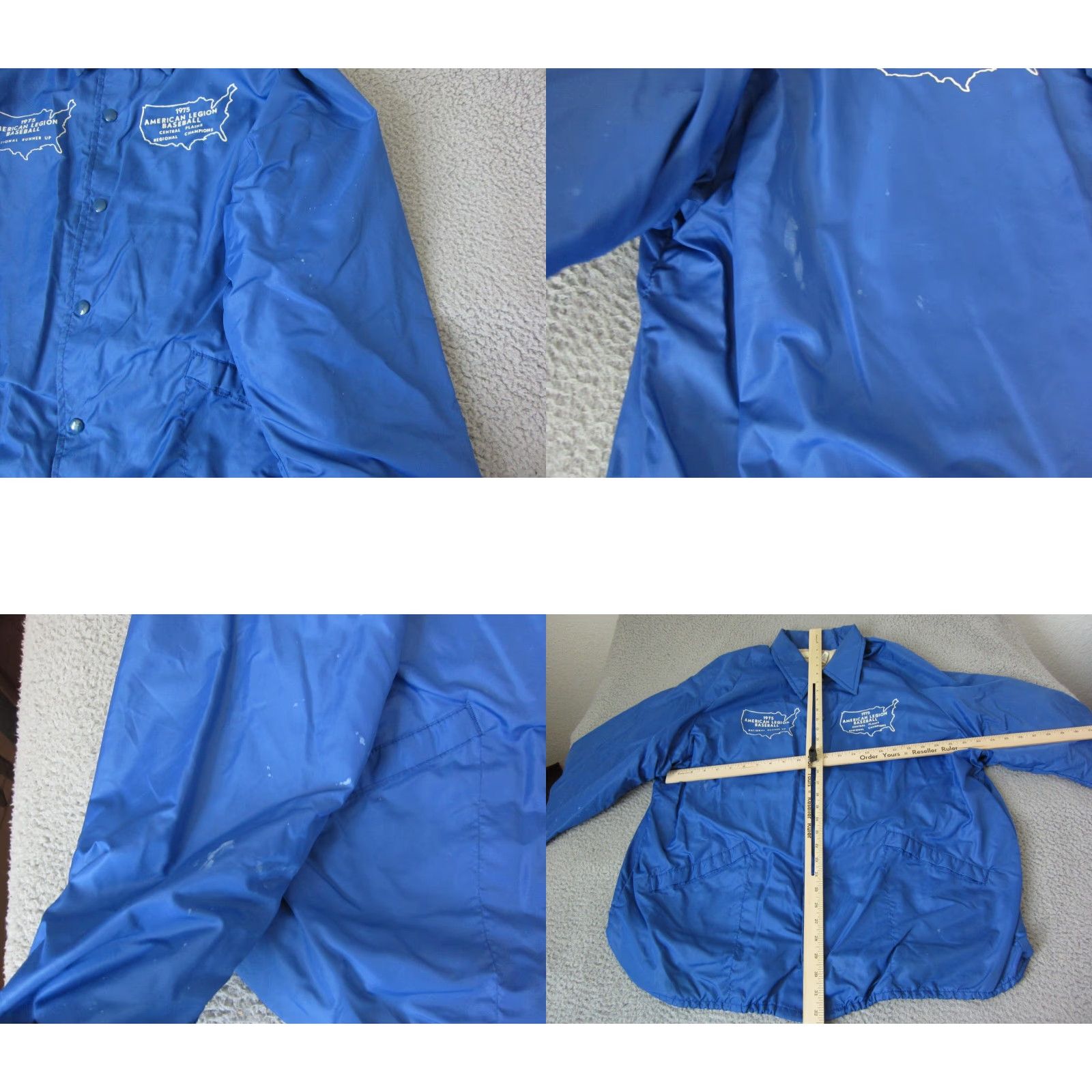 Vintage VINTAGE American Legion Jacket Mens XL Blue 80s Bomber Satin Nylon Workwear Regular Short Snap Front Size US XL / EU 56 / 4 - 8 Thumbnail