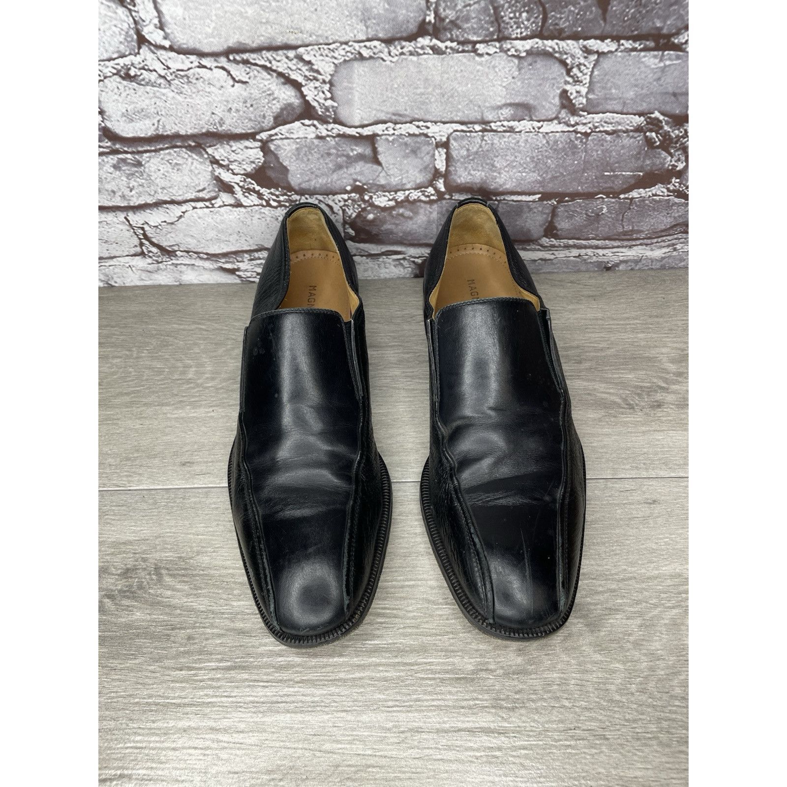 Magnanni Magnanni 10643 Black Leather Slip On Loafers Dress Shoes Men Size US 10 / EU 43 - 3 Thumbnail