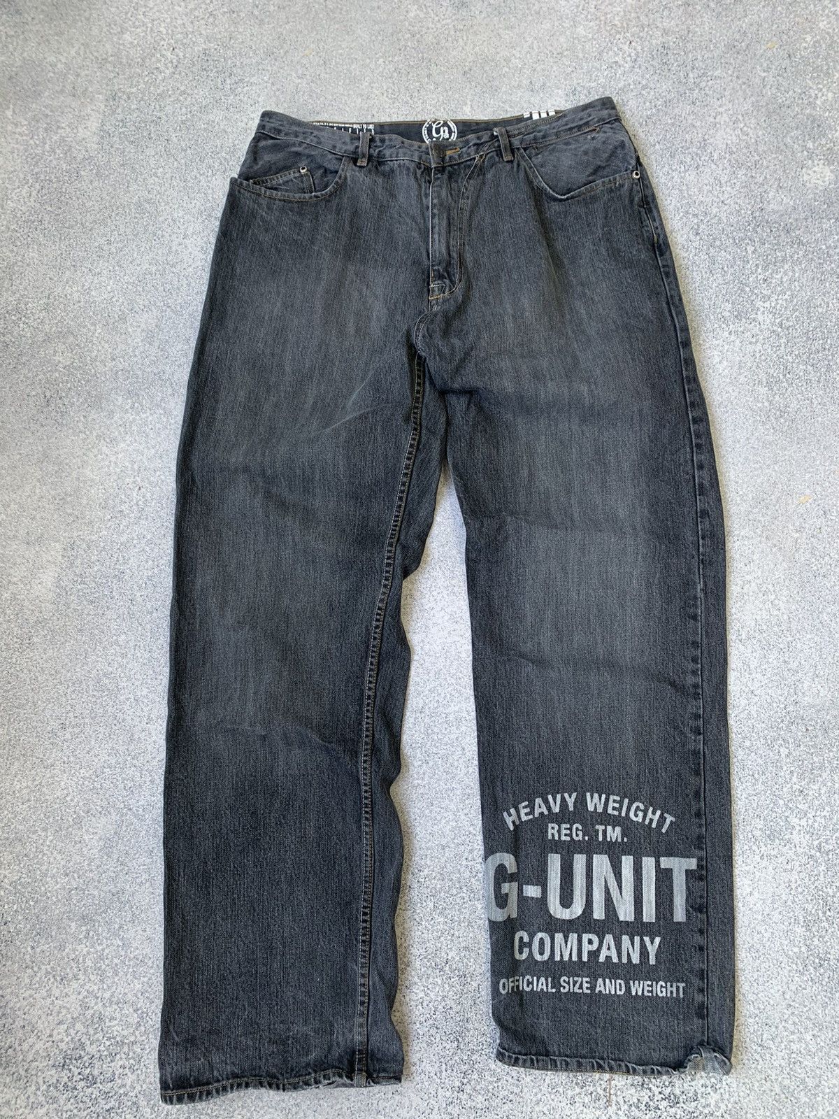 50 Cent × Rap Tees × Vintage Vintage G Unit 50 Cent Heavy Baggy Jeans Size US 34 / EU 50 - 1 Thumbnail