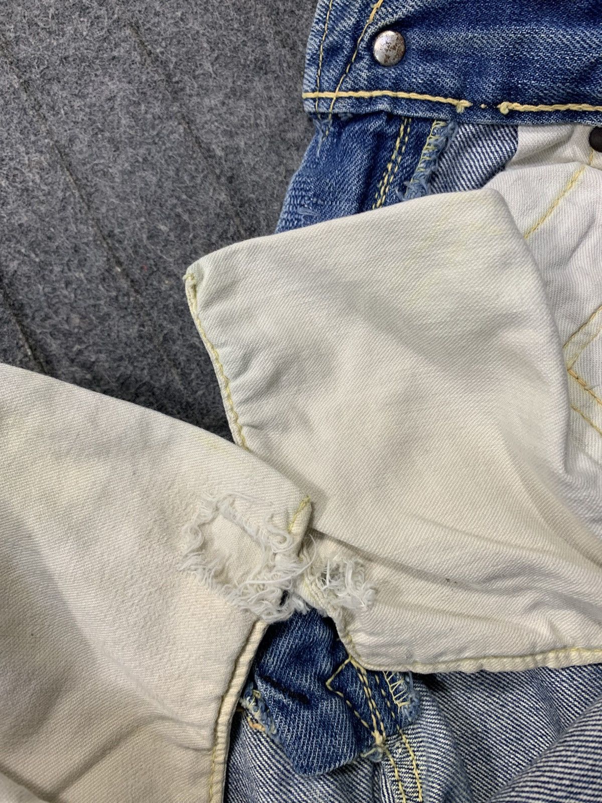 Other 90s Big Stone Indigo Denim Zipper Jeans Straight Cut Size US 28 / EU 44 - 10 Thumbnail