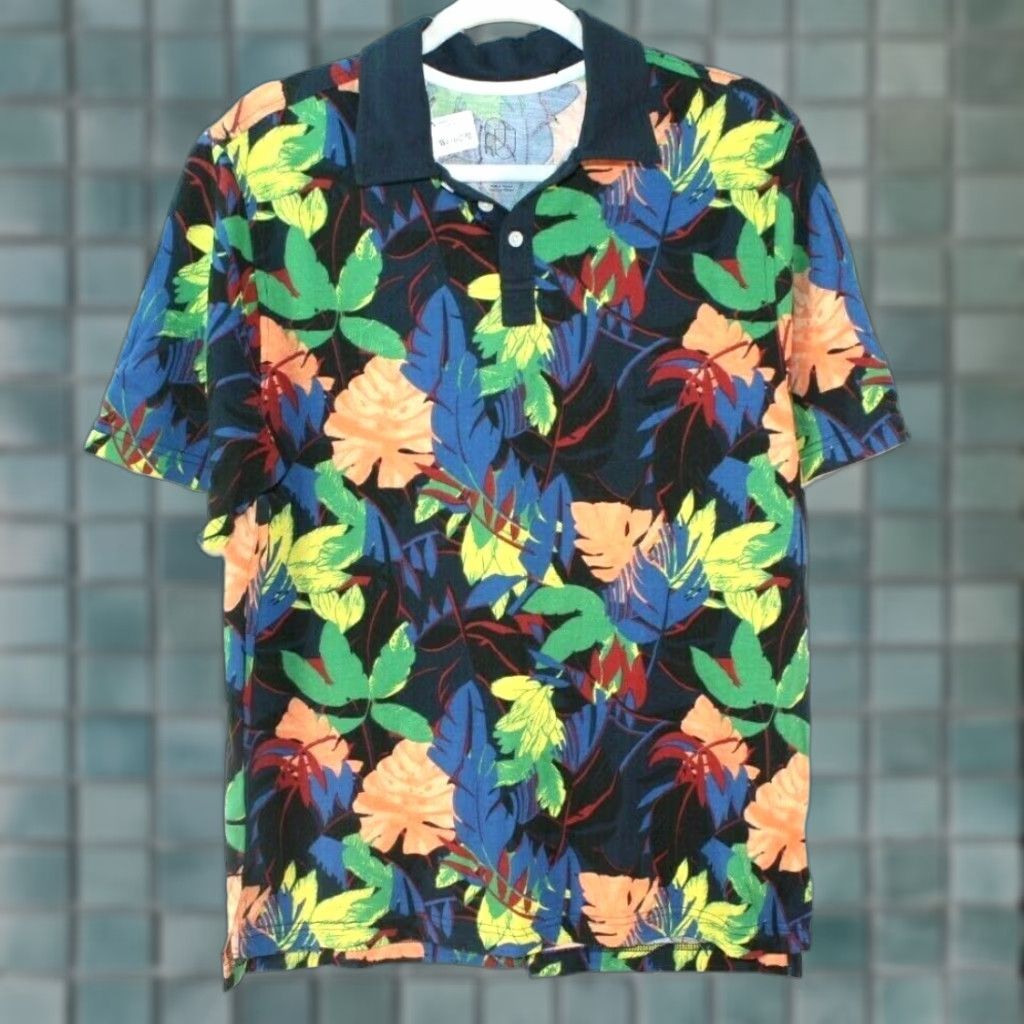 Vintage Mens Blue Floral Polo Shirt Unique designs for unique Men S Size US S / EU 44-46 / 1 - 1 Thumbnail