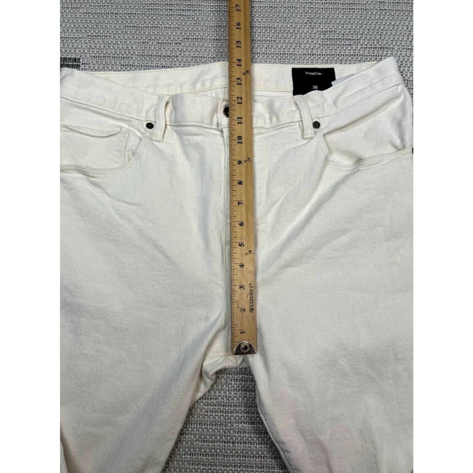 Vince Vince Jeans Mens 36 Beige Cotton Stretch Regular Fit High Rise 34x27 Straight Denim 5-Pocket City Preppy Mens Size US 36 / EU 52 - 4 Thumbnail