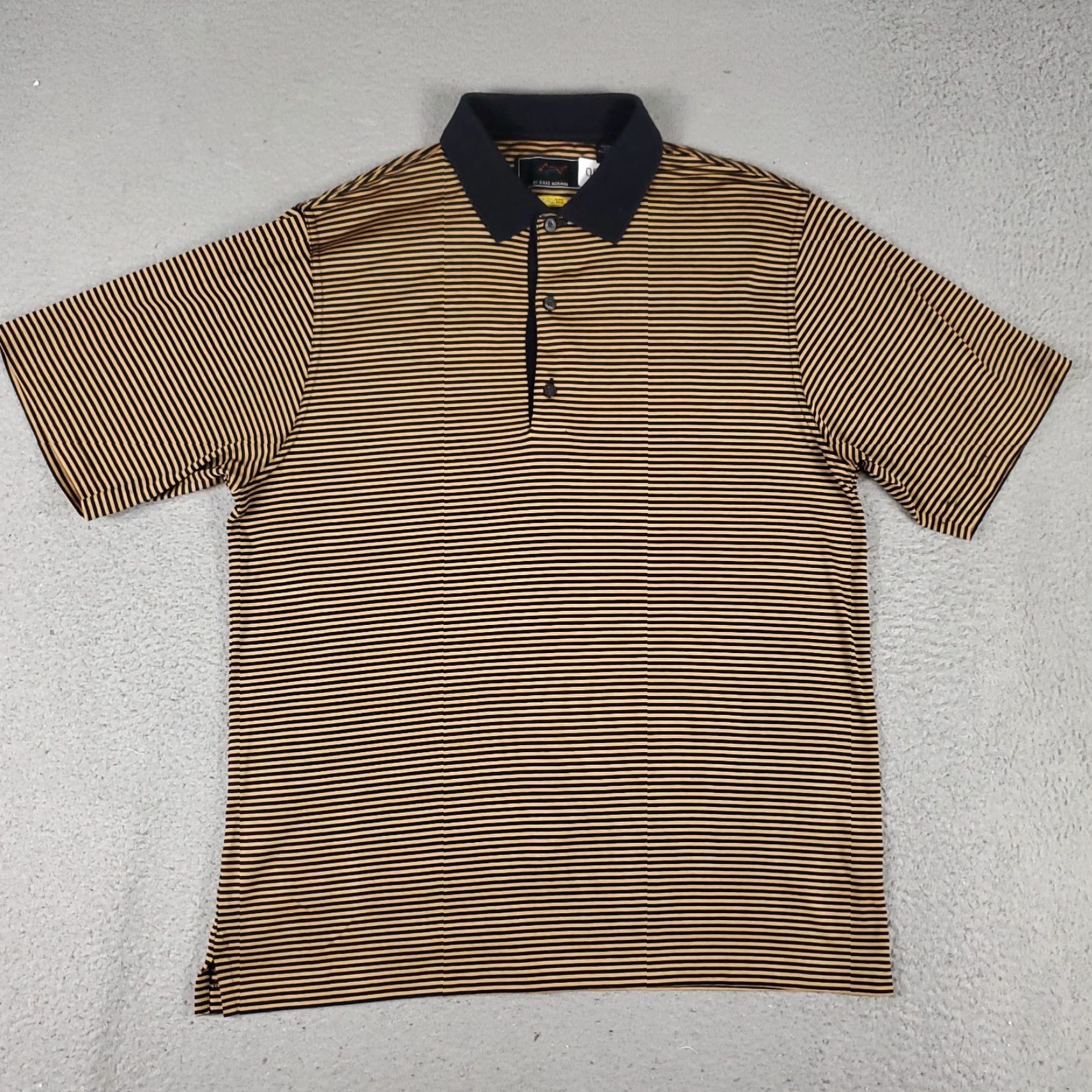 Vintage Greg Norman Polo Shirt Adult Small Yellow Striped Cotton Casual Short Sleeve Mens Size US S / EU 44-46 / 1 - 2 Thumbnail