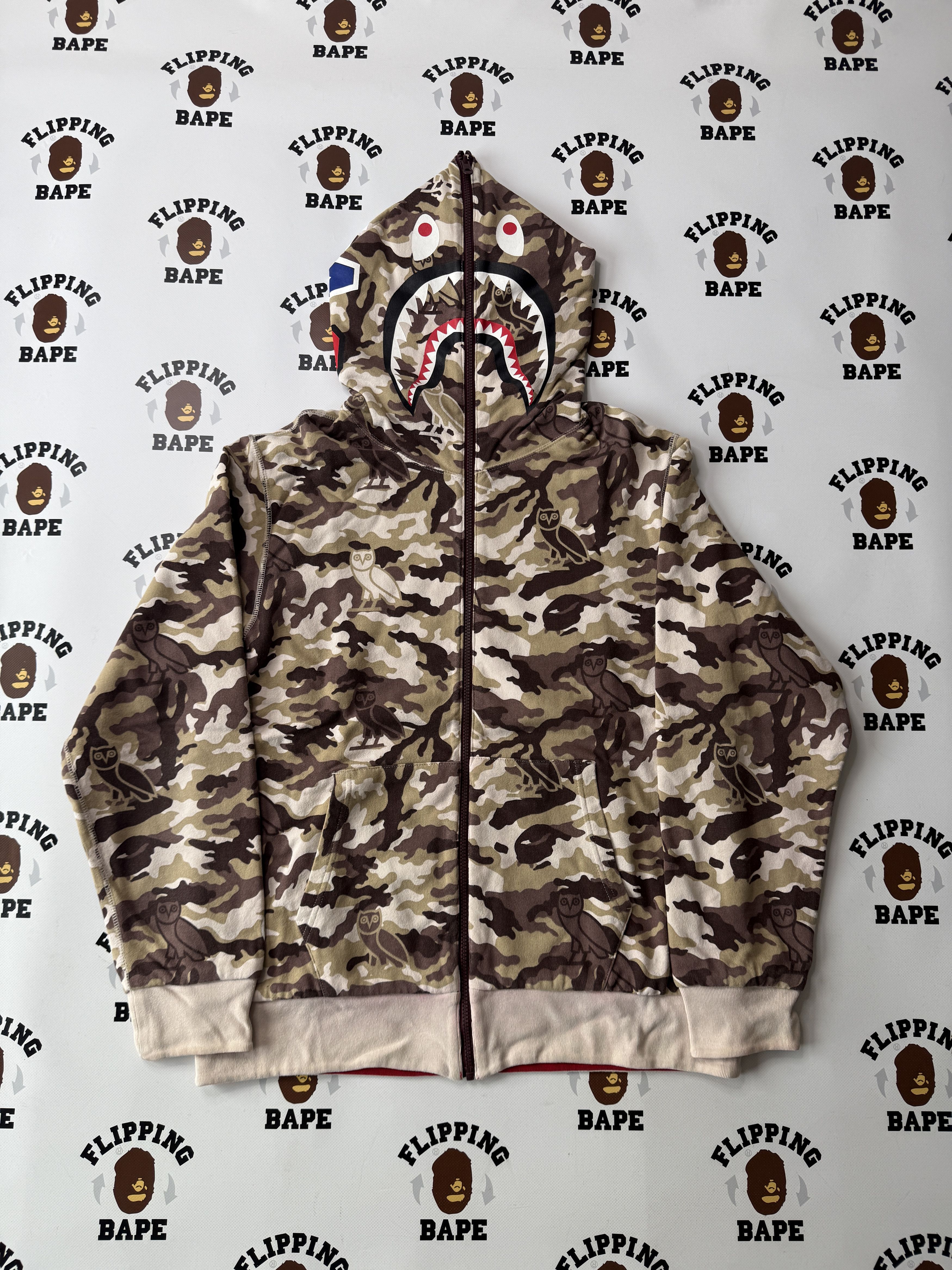 Bape × October's Very Own BAPE X OVO REVERSIBLE SHARK FULL ZIP HOODIE Size US XL / EU 56 / 4 - 9 Thumbnail