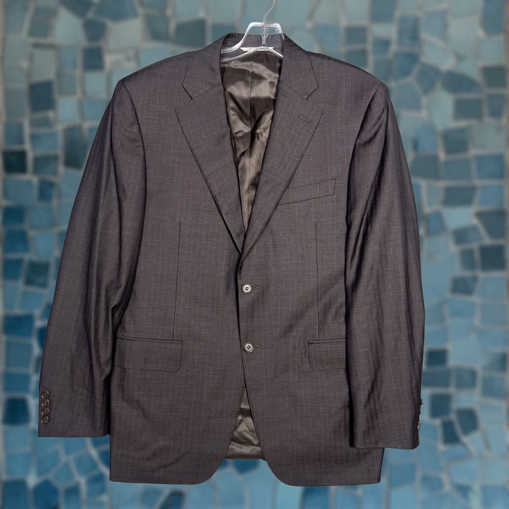 Canali Canali Sport Coat Mens EU 50 Regular Wool Brown Herringbone Notch Lapel 42" Chest Water Resistant Jacket Size US M / EU 48-50 / 2 - 1 Thumbnail