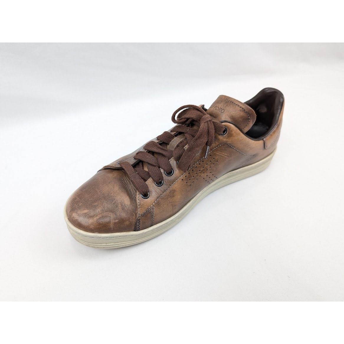 Tom Ford o1rshd1 CC20 Leather Warwick Low Top Sneakers in Brown Size US 10 / EU 43 - 6 Thumbnail