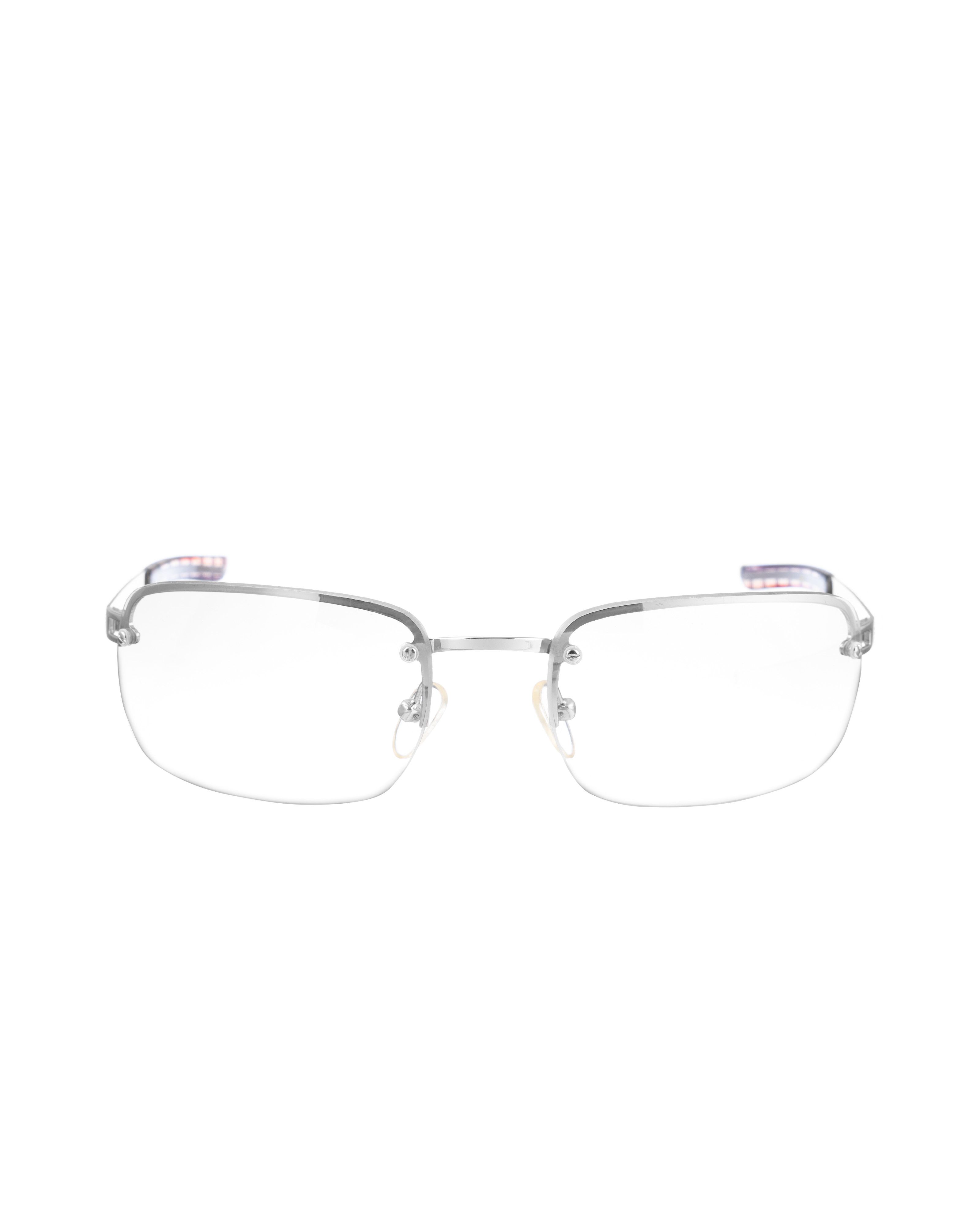 Burberry Burberry 00s Silver Checked Rectangle Sunglasses Size ONE SIZE - 1 Thumbnail