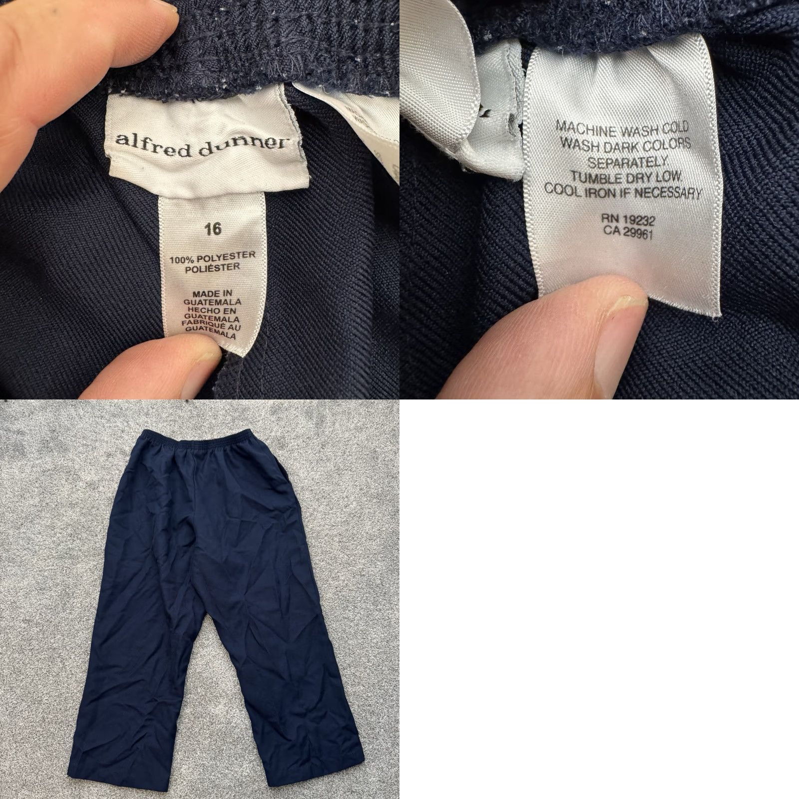 Vintage VINTAGE Alfred Dunner Pants Dress Pants Women 16 Blue Polyester Elastic Waist Pockets 90s Retro Office Ladies Size 38" / US 16 / IT 52 - 8 Thumbnail