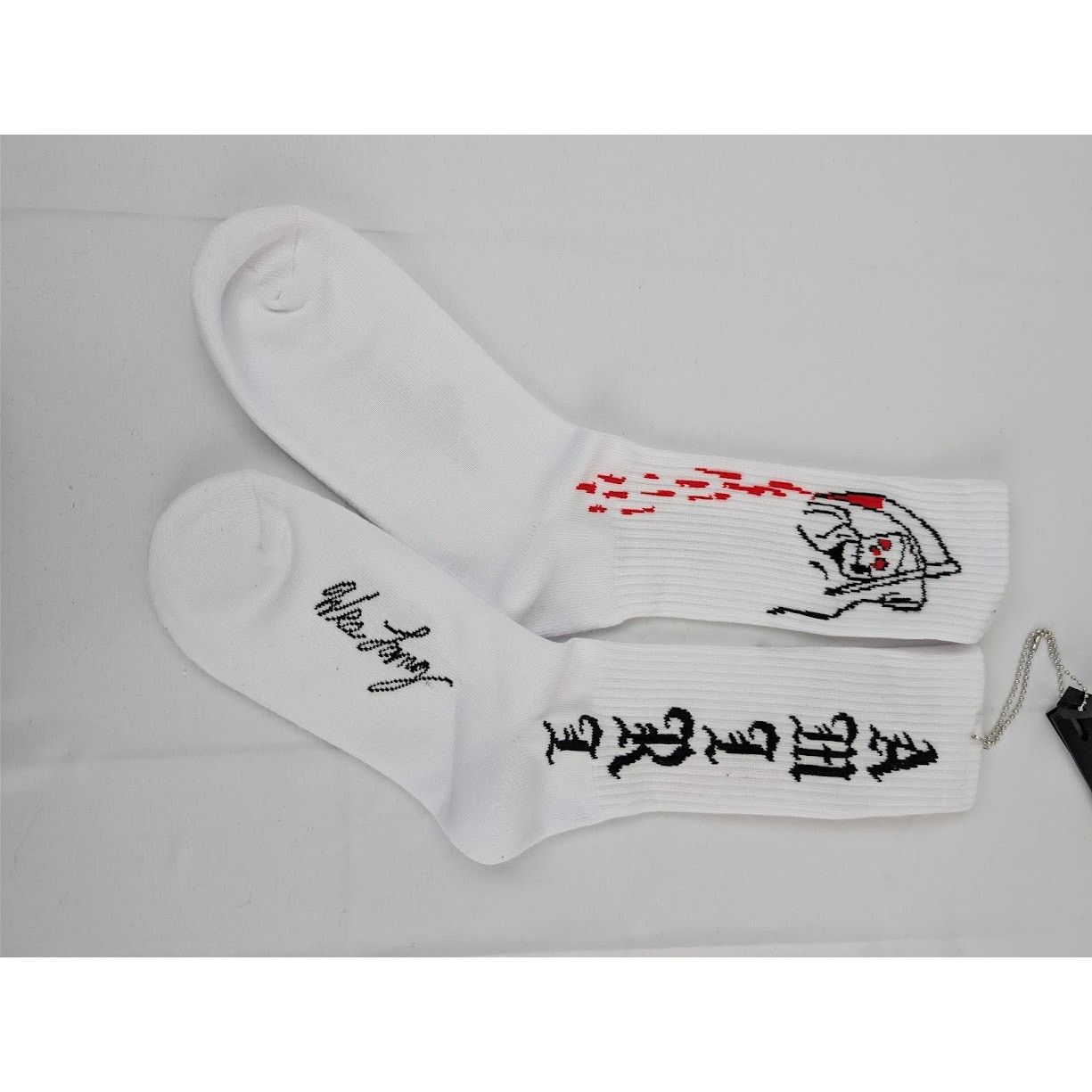 Amiri × Wes Lang o1rshd1 Q:2 / Size: 43-44 / Reaper Blood Socks in White Size ONE SIZE - 4 Thumbnail