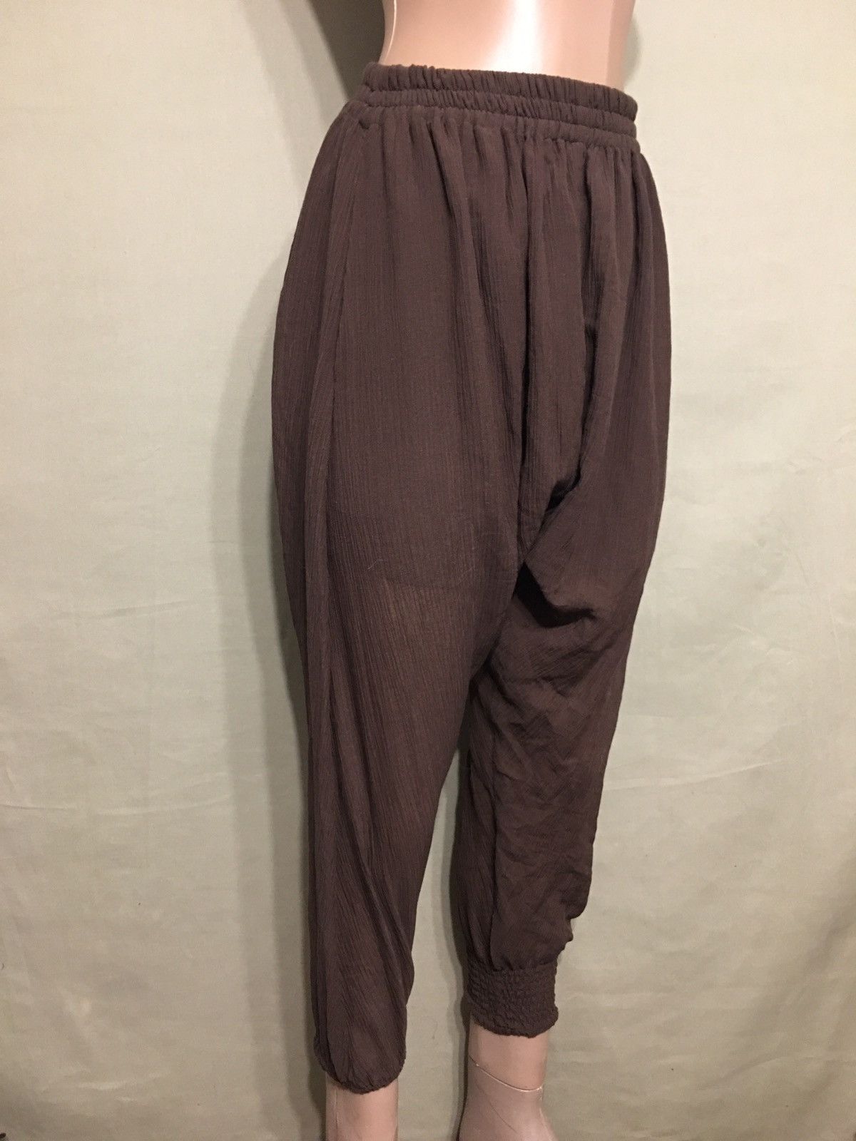Designer MASSCOB Harem Designer Cotton Silk Linen Pants Size 34 / S Size 27" / US 4 / IT 40 - 4 Thumbnail