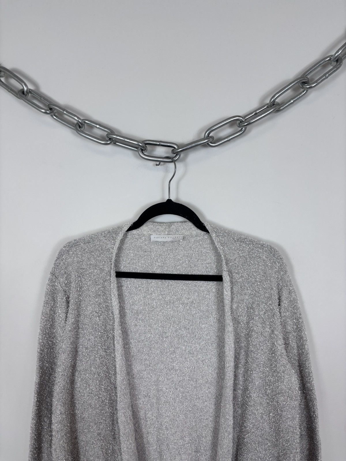 Fabiana Filippi Fabiana Filippi Women’s Grey Cashmere Blend Cardigan Sweater Size M / US 6-8 / IT 42-44 - 4 Thumbnail