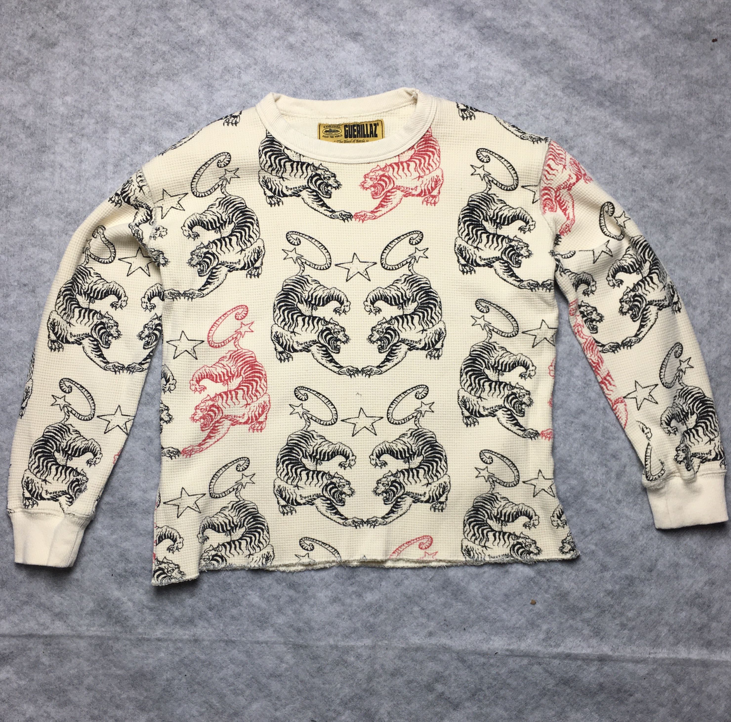 Corteiz Corteiz Tiger Print Waffle Long-Sleeve Sweatshirt Size M Size US M / EU 48-50 / 2 - 3 Thumbnail
