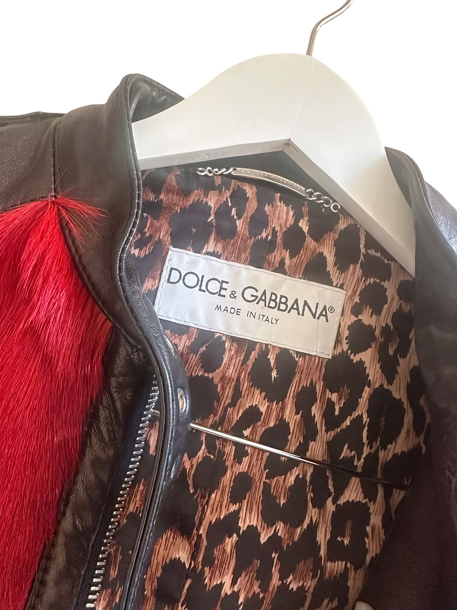 Dolce & Gabbana F/W 2001 GOAT FUR LEATHER BIKER JACKET Size S / US 4 / IT 40 - 5 Thumbnail