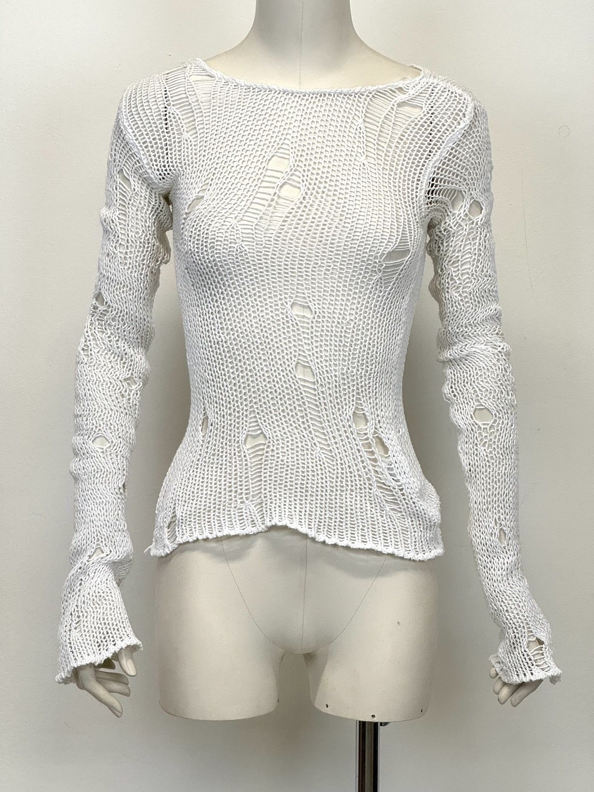 Dolce & Gabbana 2000s D&G ripped distressed loose grunge punk sweater knit Size S / US 4 / IT 40 - 1 Thumbnail