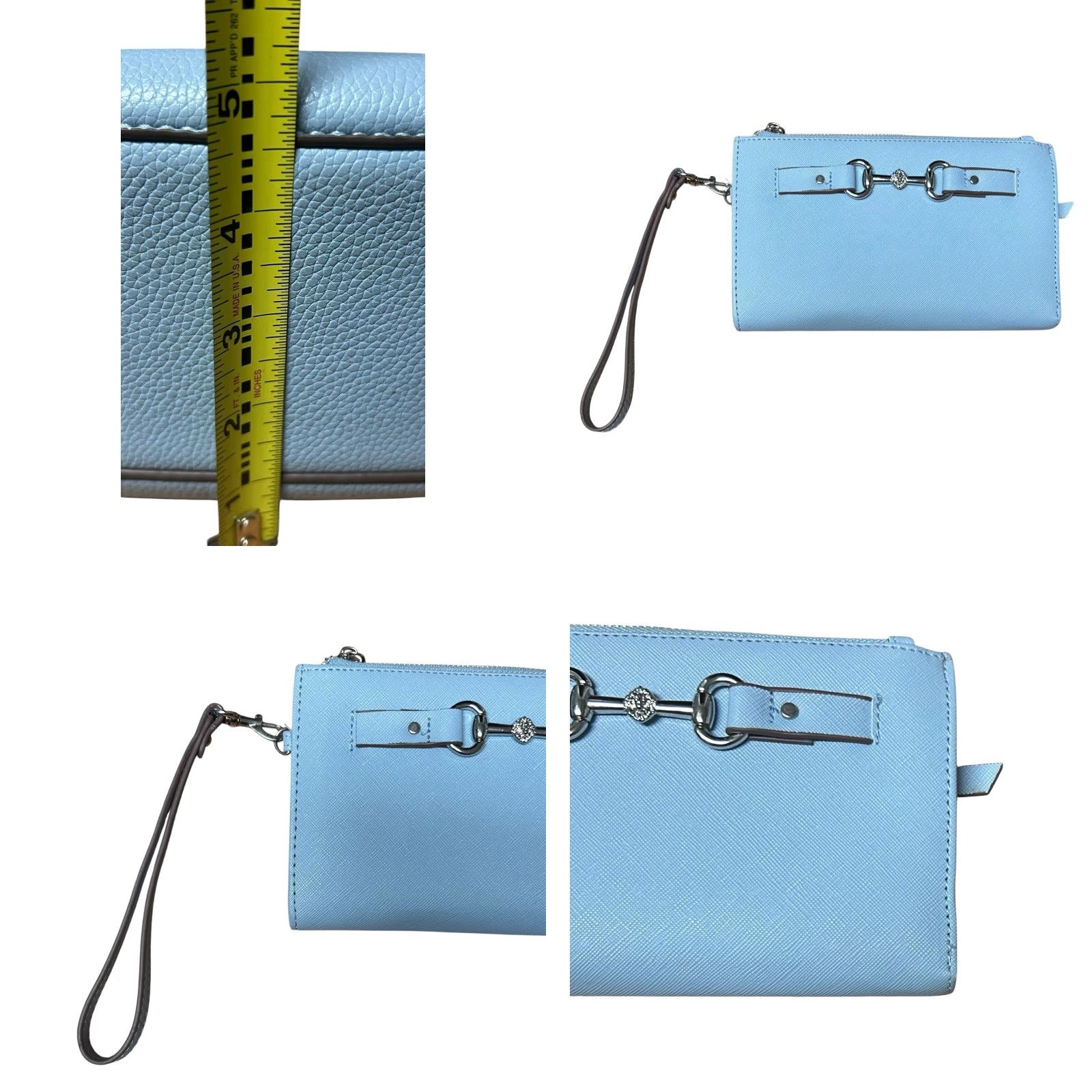 Anne Klein Anne Klein Light Blue Crossbody Purse W/ Wallet Wristlet Women’s Should Handbag Crossbody Bag Medium Blue Accessories Zipper Strap Accent Size ONE SIZE - 10 Thumbnail