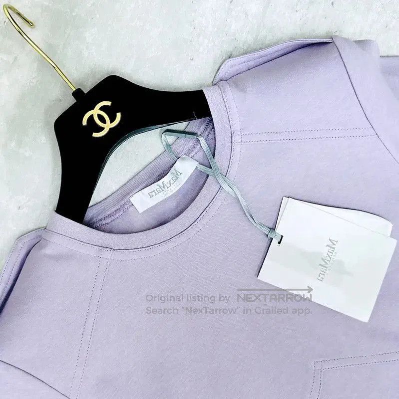 Max Mara MaxMara Summer Lavender Cotton Women's T-Shirt . Size M / US 6-8 / IT 42-44 - 3 Thumbnail