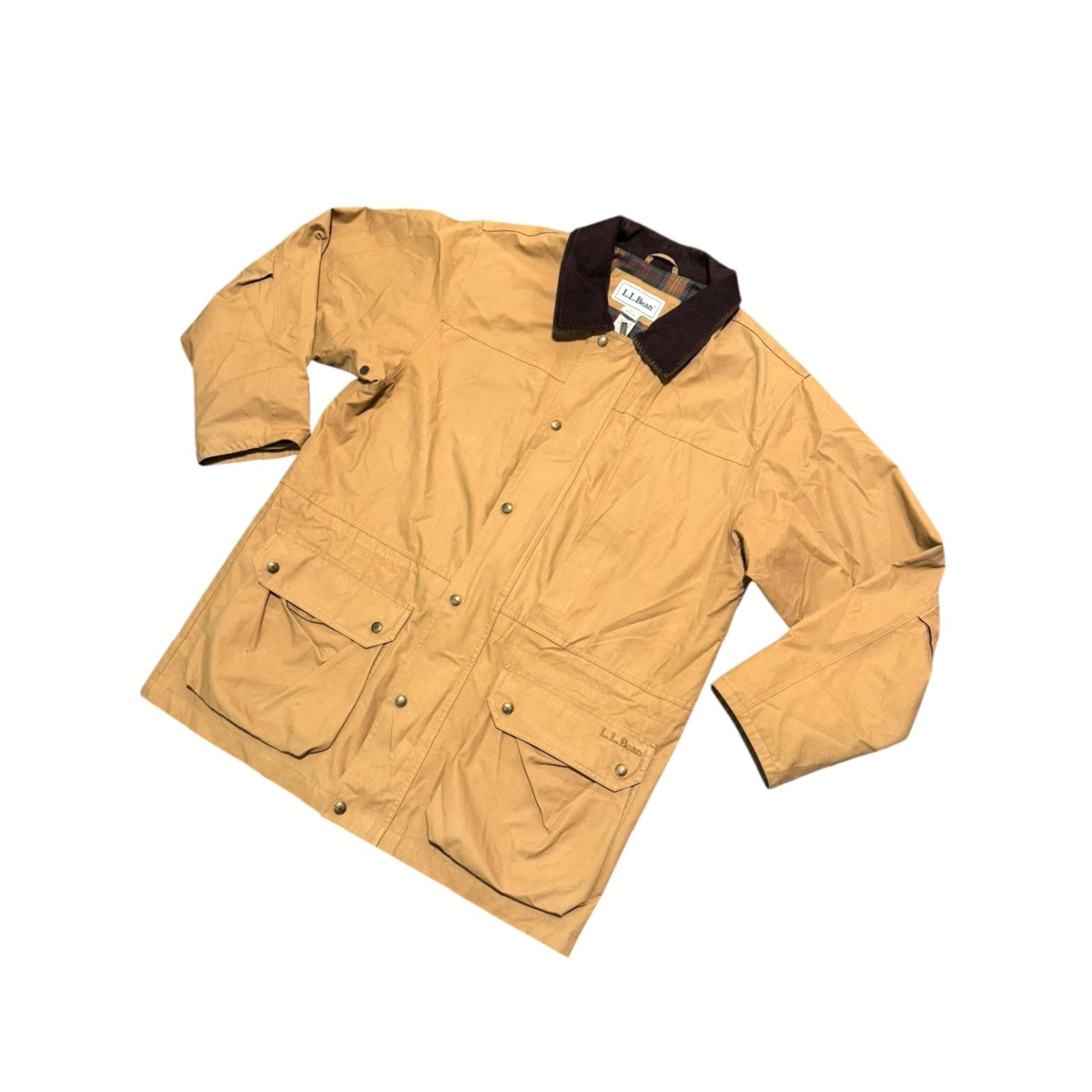 Vintage VINTAGE LL Bean Chore Barn Coat Mens M Tan Brown Cotton Canvas Lined Corduroy Collar Y2K Overcoat Size US M / EU 48-50 / 2 - 4 Thumbnail