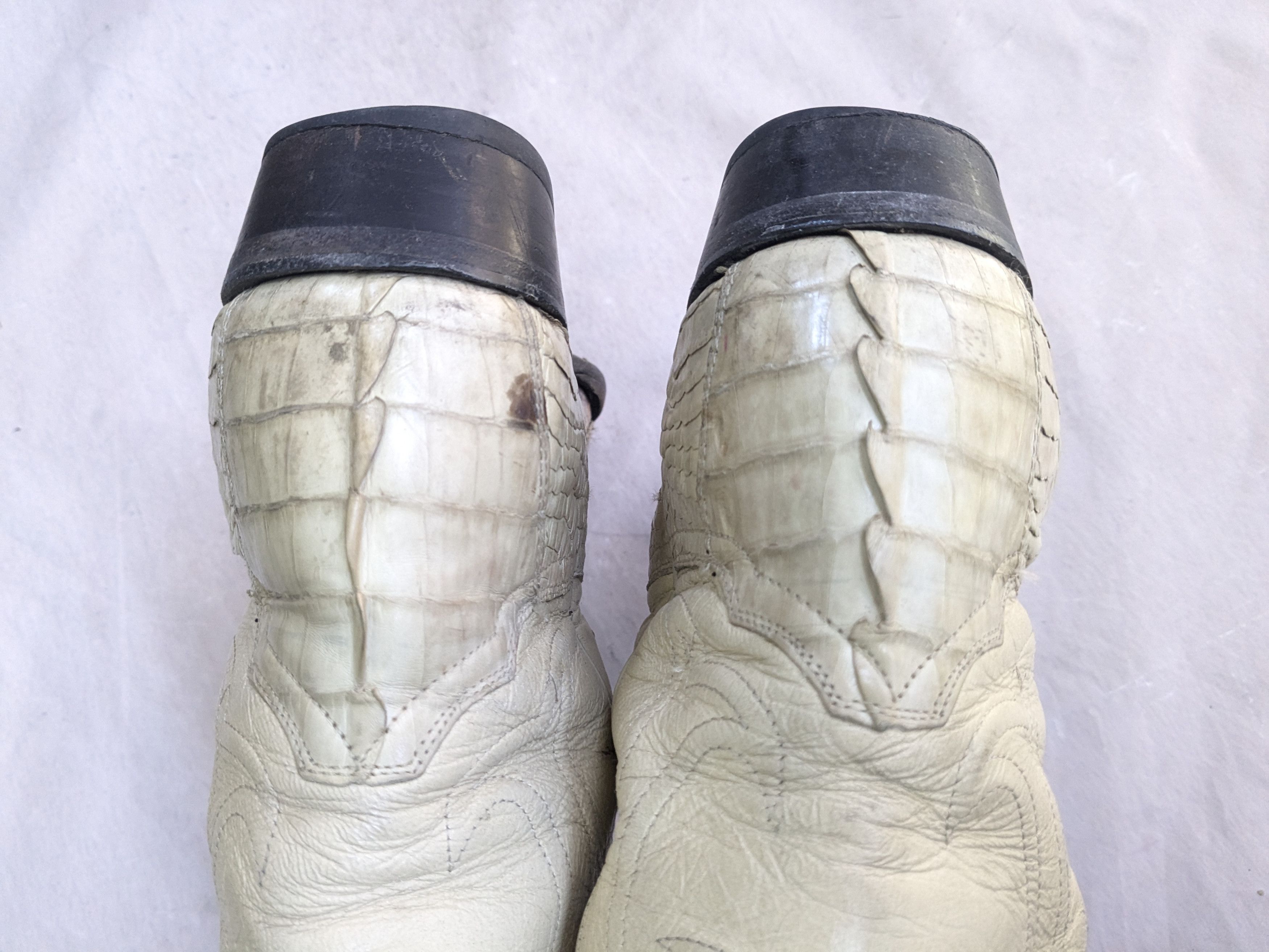 Genuine Leather Vintage Cowboy Boots Crocodile White 8.5 Leather Size US 8.5 / EU 41-42 - 10 Thumbnail