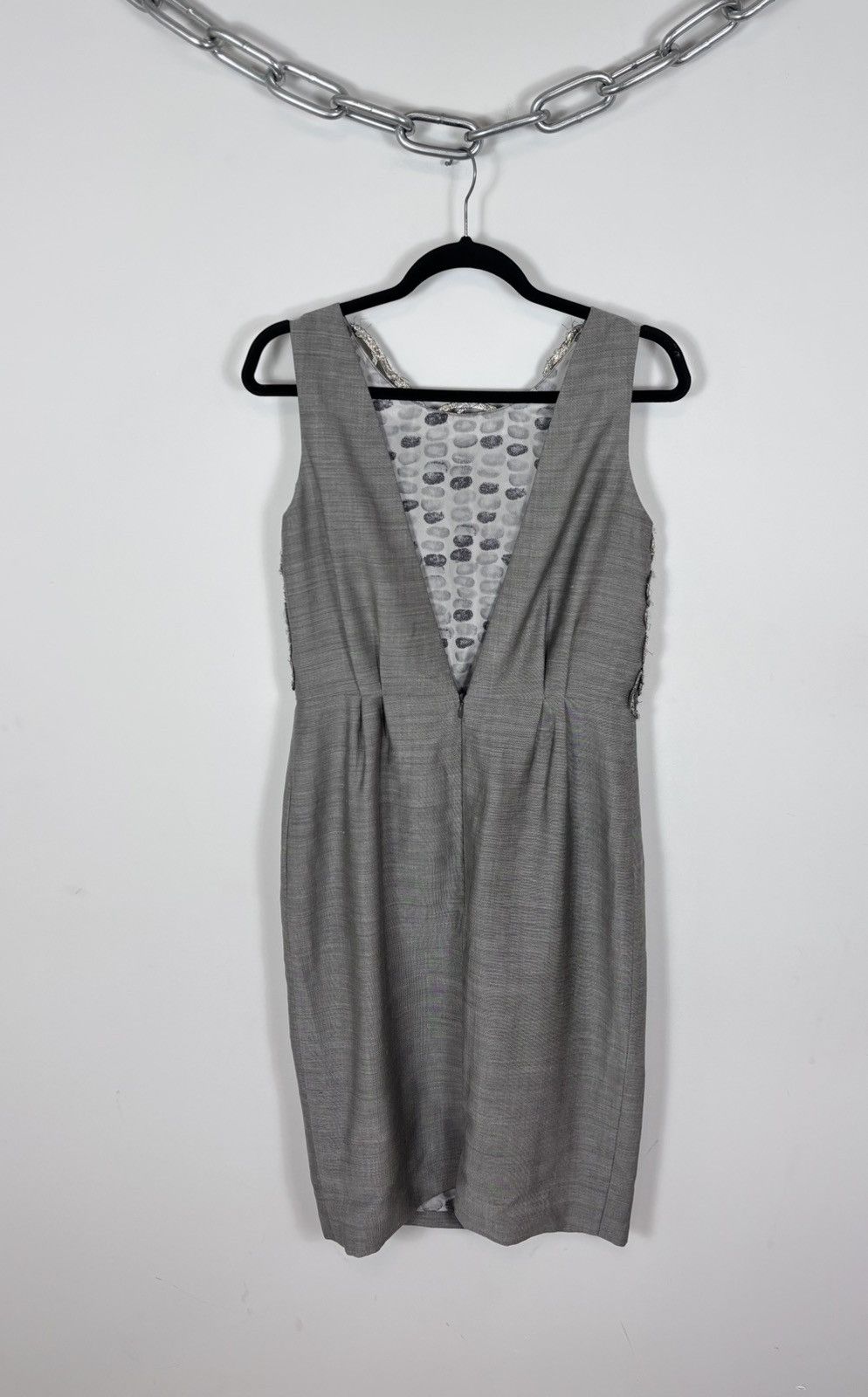Lela Rose Lela Rose NWT Smokey Grey Embroidered Lace Overlay Dress Size M / US 6-8 / IT 42-44 - 2 Thumbnail
