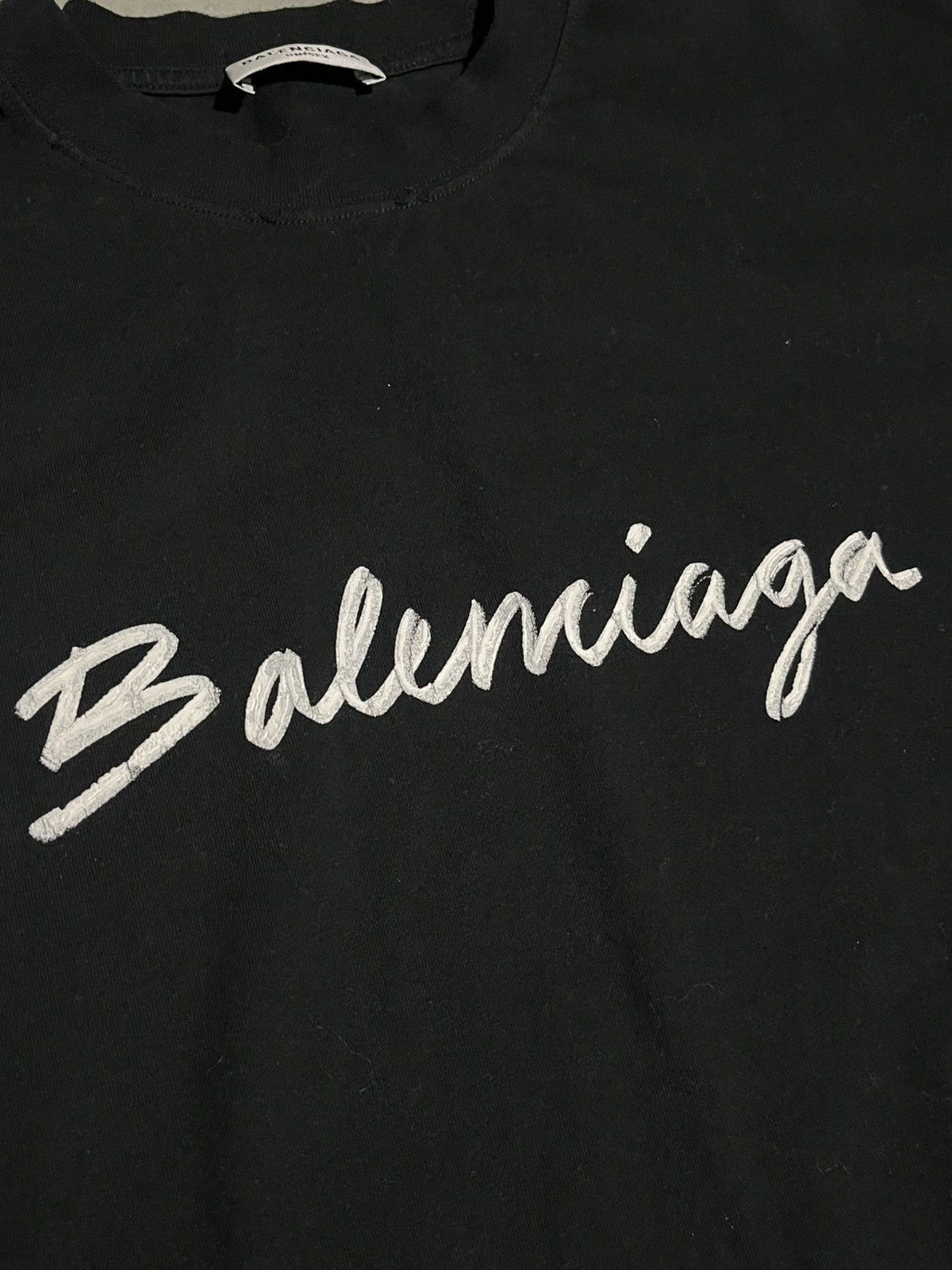 Balenciaga Balenciaga Cursive Logo Script Shirt Black Size US XL / EU 56 / 4 - 2 Thumbnail