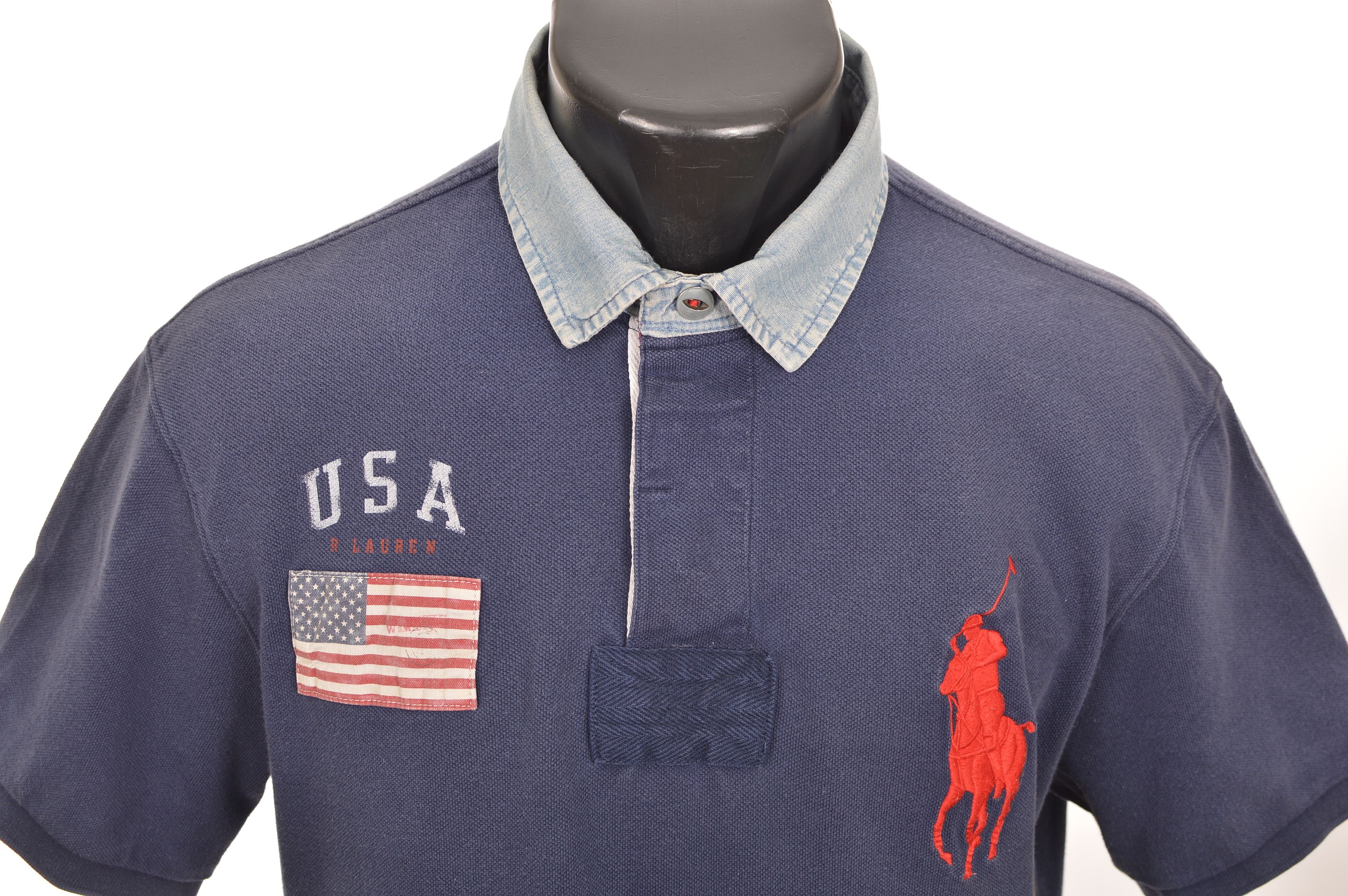 Polo Ralph Lauren Polo Ralph Lauren USA Country Flag Vintage Polo Shirt Size US L / EU 52-54 / 3 - 2 Thumbnail
