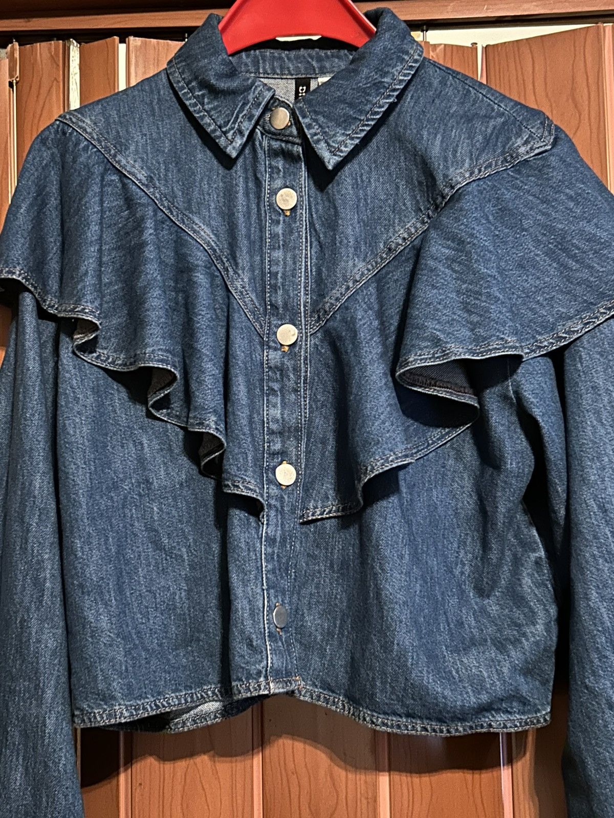 H&M H&M Denim ruffles button down shirt Size M / US 6-8 / IT 42-44 - 8 Thumbnail