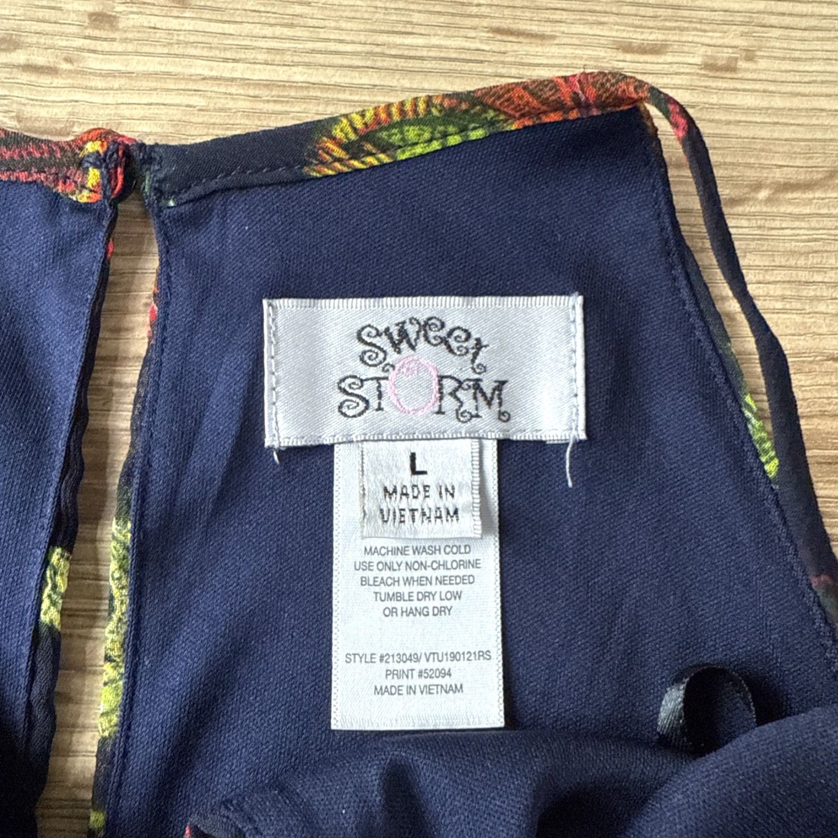 Vintage VINTAGE Sweet Storm Maxi Dress Navy Floral Halter Empire Waist Women L Blue 90s Storm Theme Mens? Girls? Size L / US 10 / IT 46 - 3 Thumbnail