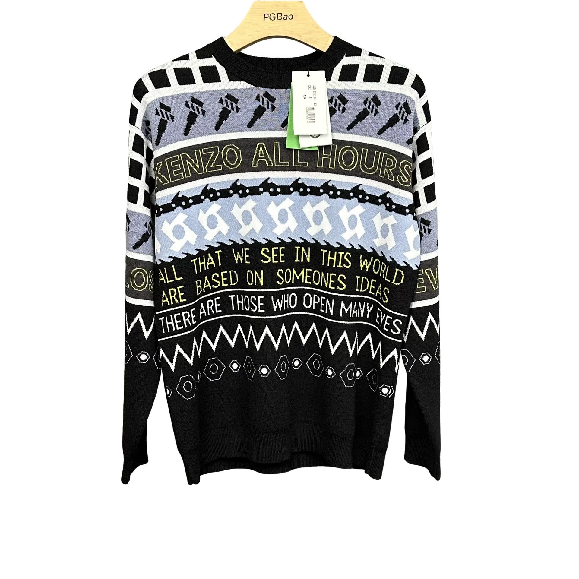 Kenzo Kenzo Graphic All Hours Intarsia Sweater Size S Size US S / EU 44-46 / 1 - 1 Thumbnail