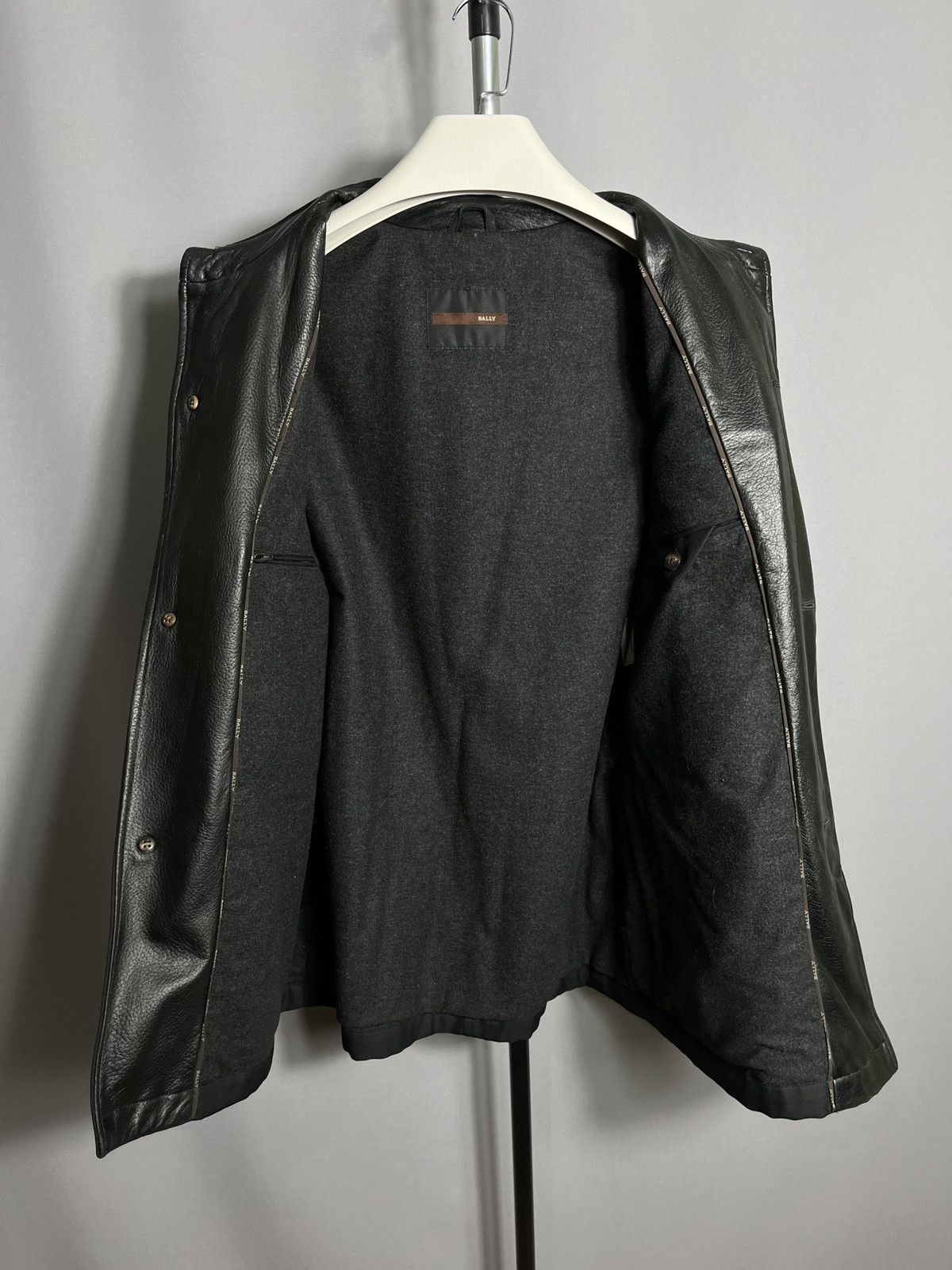 Bally bally mens jacket pe-papua black wool leather coat y2k Size US L / EU 52-54 / 3 - 12 Thumbnail