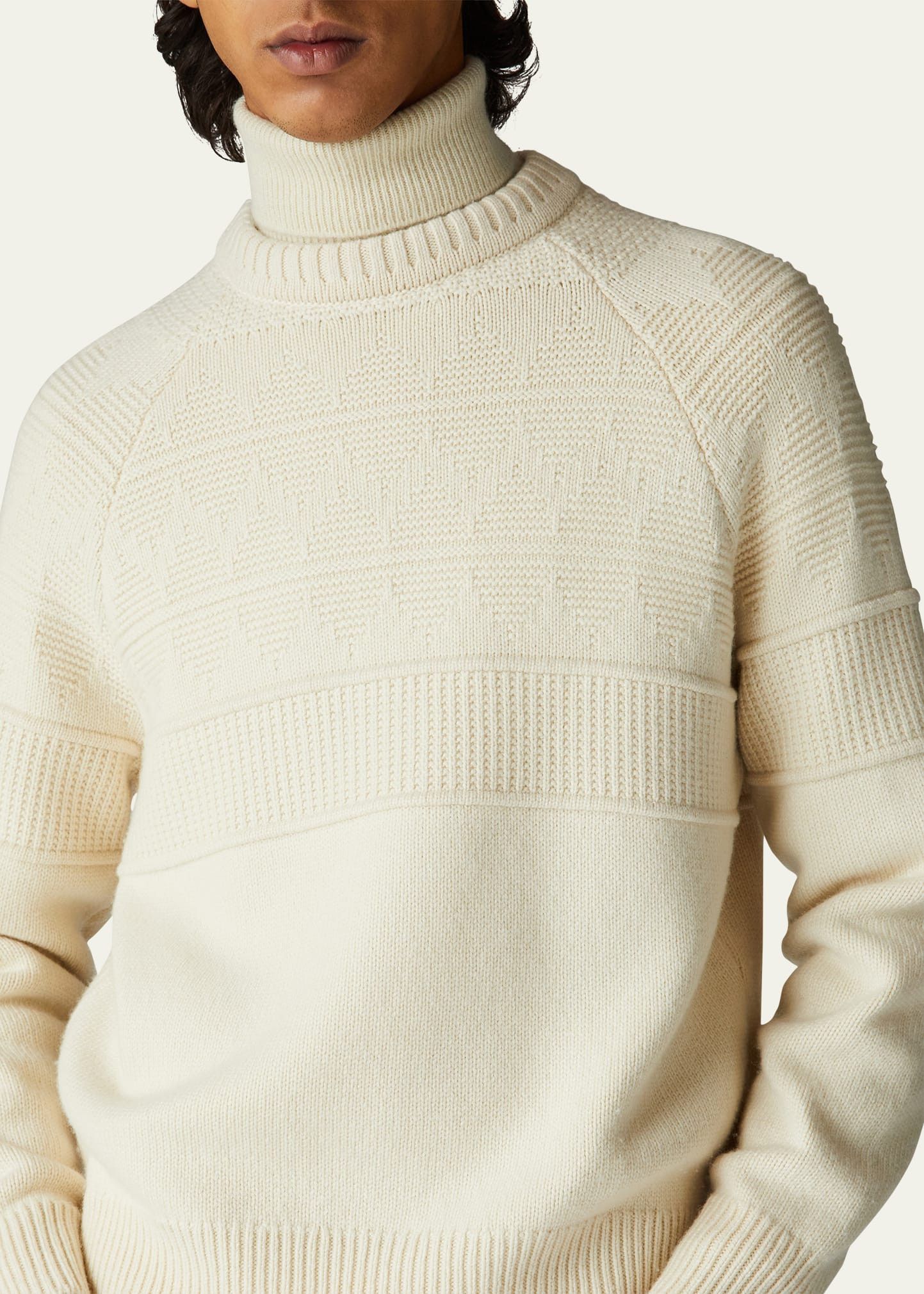 Loro Piana o1w1db10724 Aletsch Crew Neck Sweater in Ivory Size US L / EU 52-54 / 3 - 5 Thumbnail