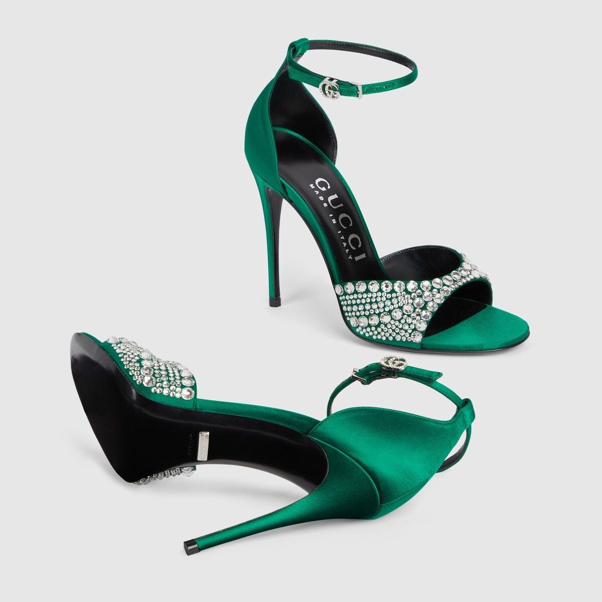 Gucci o1s1wg110125 High Heel Sandals With Crystals in Green Size US 8.5 / IT 38.5 - 5 Thumbnail