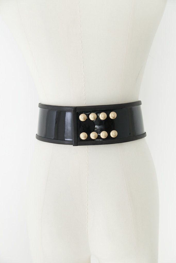 Balmain SS15 black patent leather belt Size ONE SIZE - 4 Thumbnail
