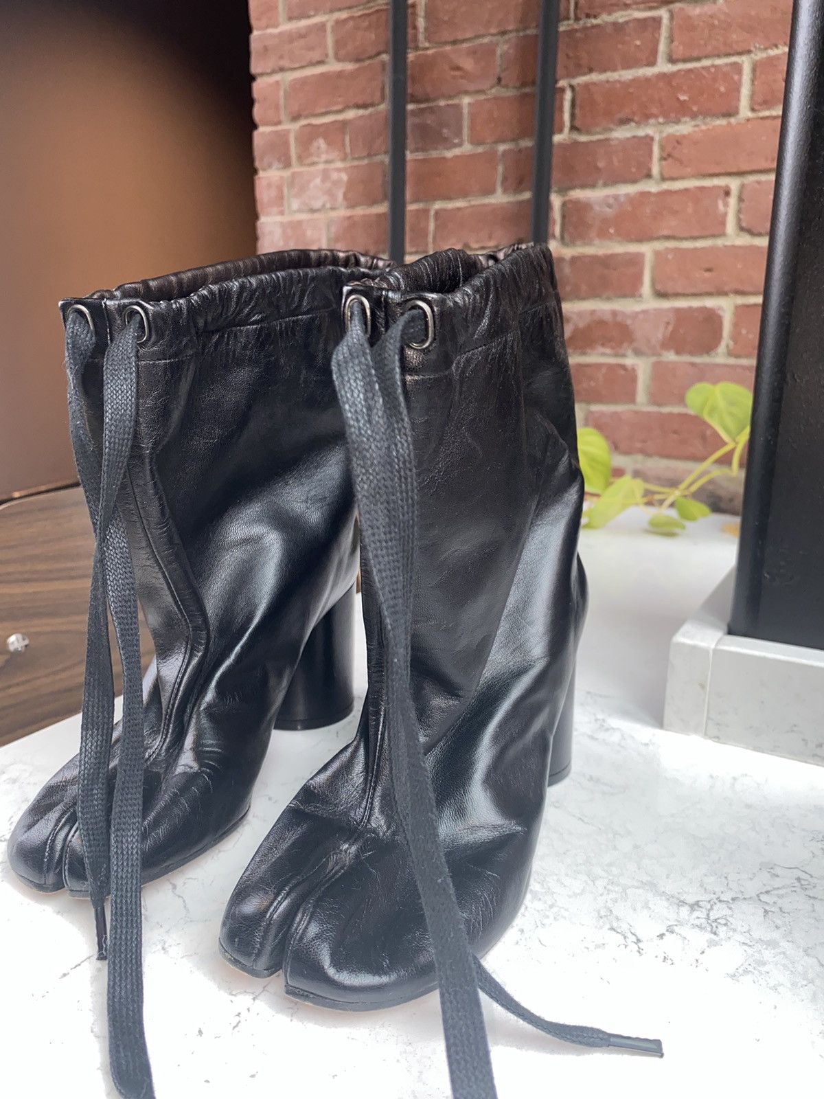 Maison Margiela F/w 17’ Drawstring Tabi Heel Boots Size US 6 / IT 36 - 2 Thumbnail