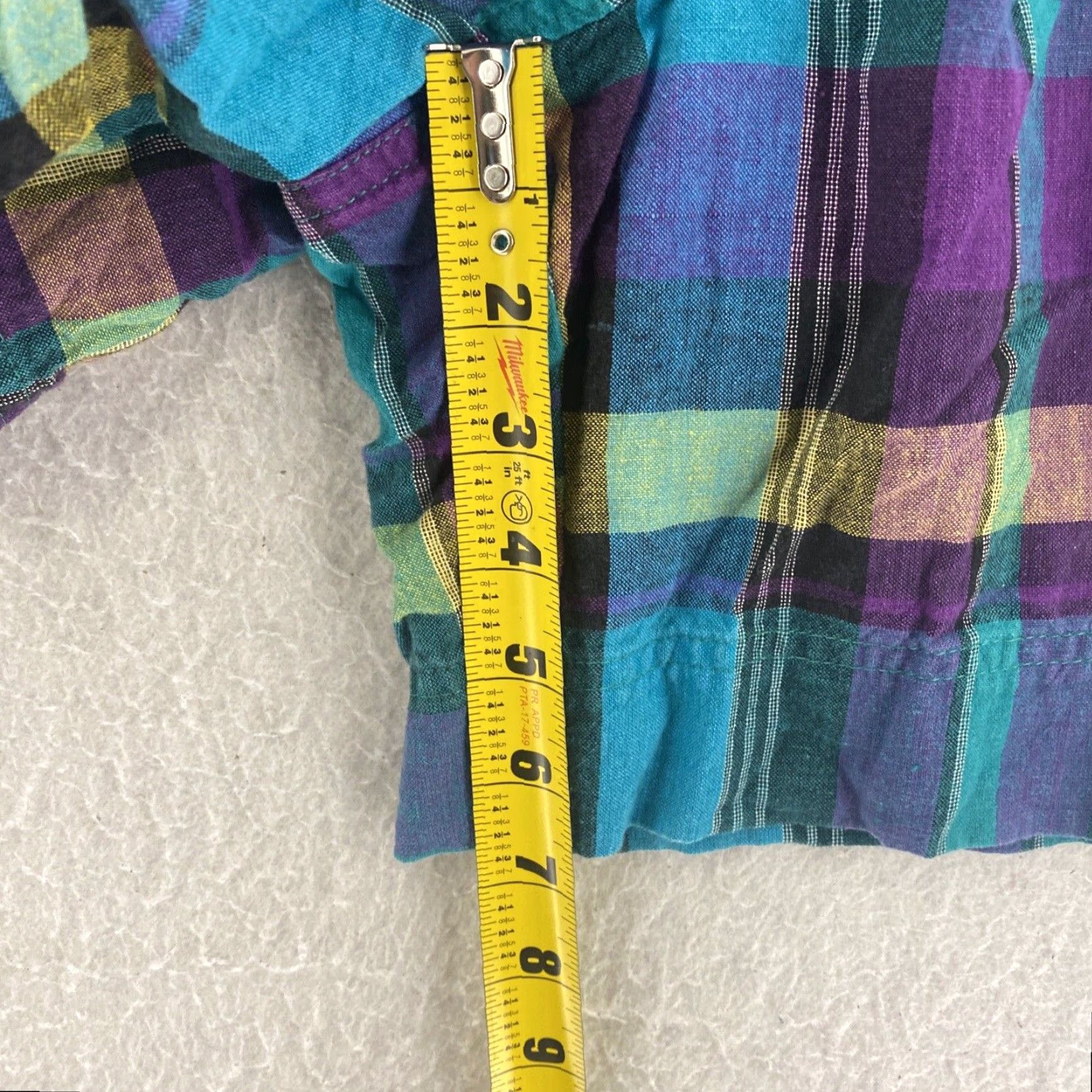 Vintage VINTAGE Hunt Club 90s High Rise Purple Plaid Mom Shorts Womens Medium Size 32" / US 10 / IT 46 - 4 Thumbnail