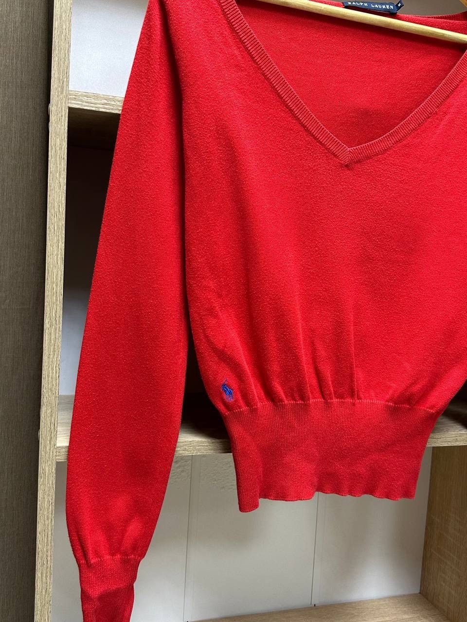 Polo Ralph Lauren × Vintage Vintage Polo Ralph Lauren Big Logo Red Sweater Size M / US 6-8 / IT 42-44 - 7 Thumbnail