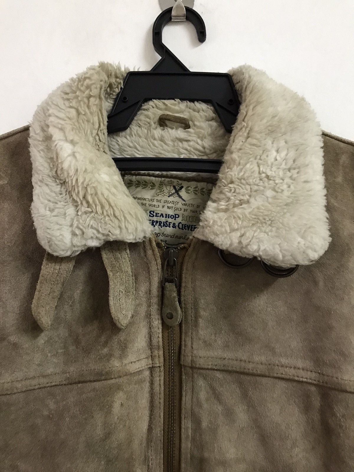 Japanese Brand Vintage Seahop Suede Leather Sherpa Jacket Size US M / EU 48-50 / 2 - 2 Thumbnail