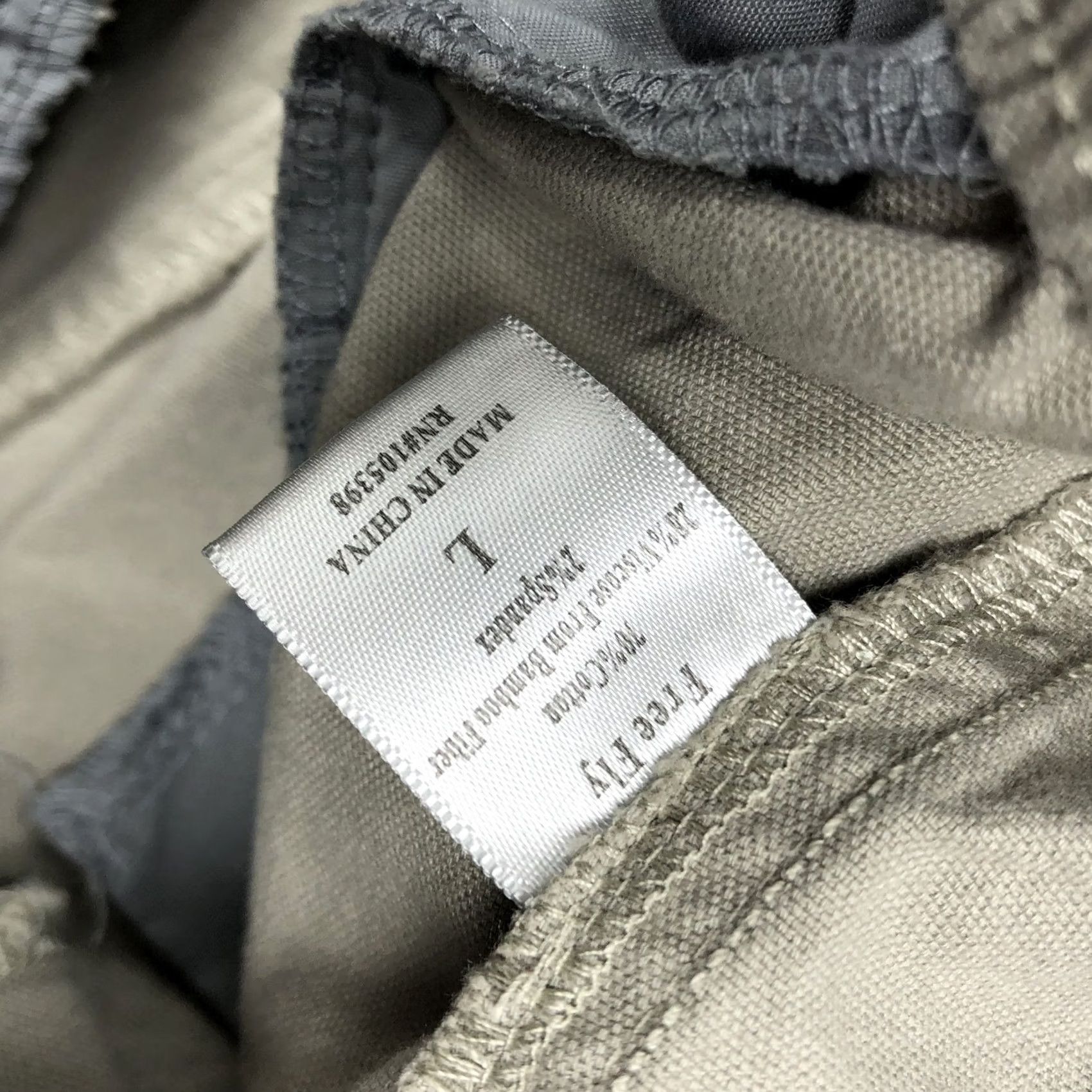 Vintage FREE FLY Men's Tan Khaki Drawstring Elastic Waist Shorts L Canvas Stretch Chino Casual Pockets, 32-36 Rise Mid Summer Spring Men Size US 33 - 5 Thumbnail