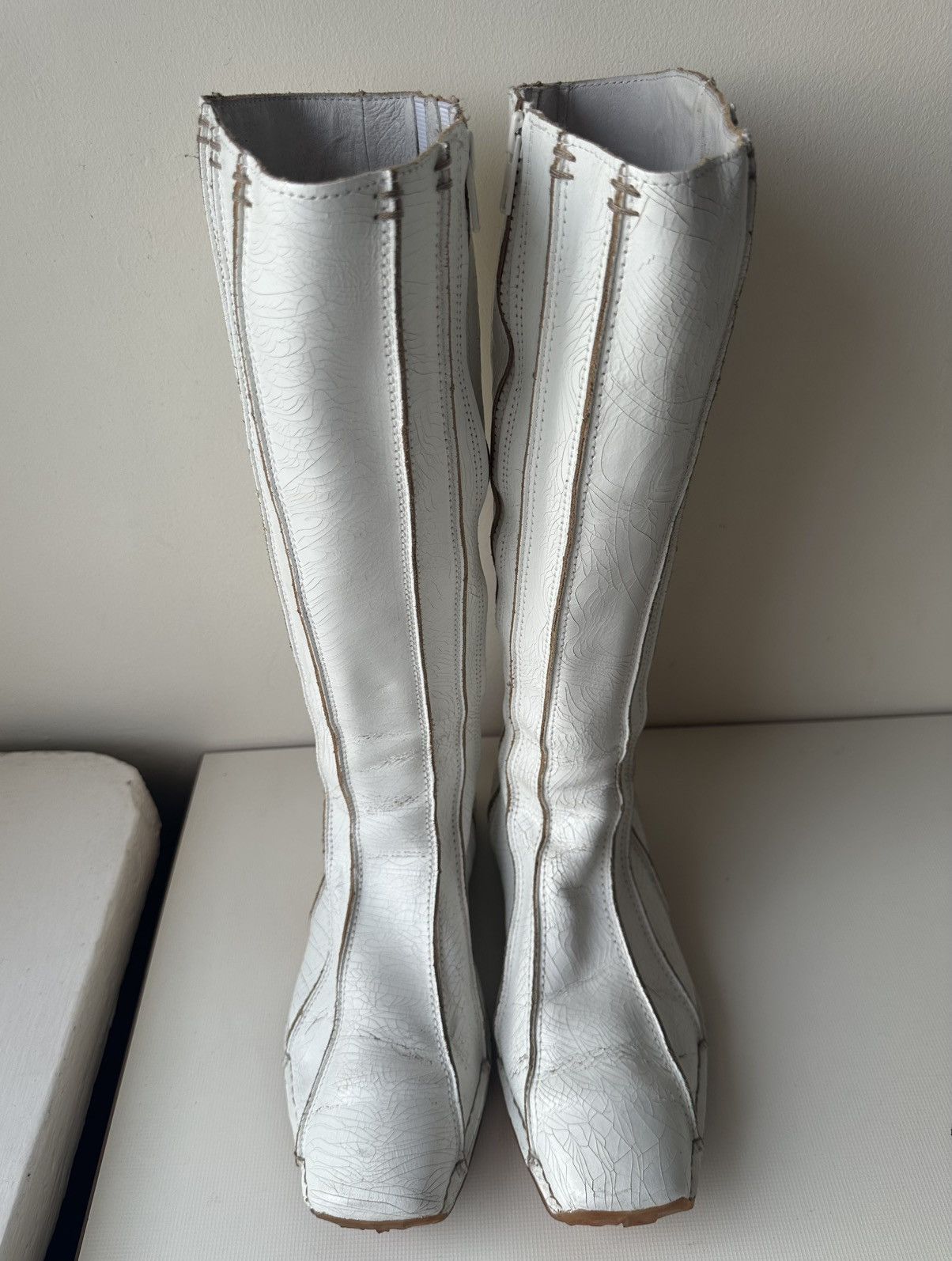Diesel Diesel Soleil 00s cracked leather white vintage boots Size US 9 / IT 39 - 3 Thumbnail