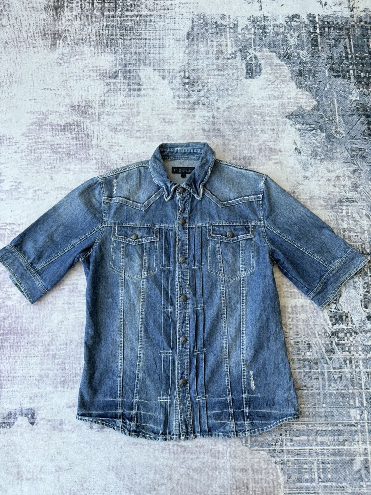 Vintage In The Attic Tactical Button Denim Jacket