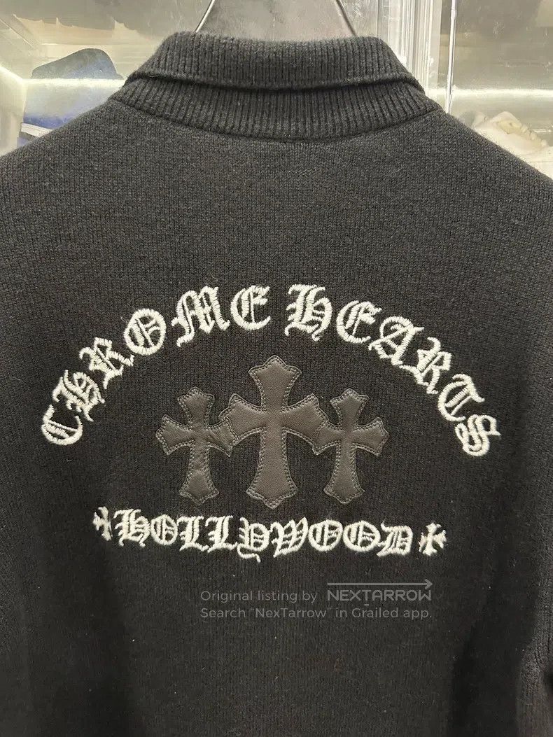 Chrome Hearts CHROME HEARTS Size M Three-cross suede cashmere cardigan Size US M / EU 48-50 / 2 - 3 Thumbnail