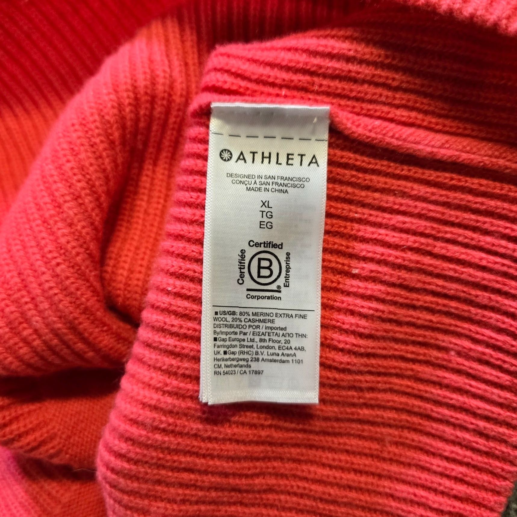 Athleta Athleta Sweater Womens XL Pink Cashmere Merino Wool Turtleneck Boxy Casual Pullover Knit Long Sleeve Regular Fit Women Size XL / US 12-14 / IT 48-50 - 7 Thumbnail